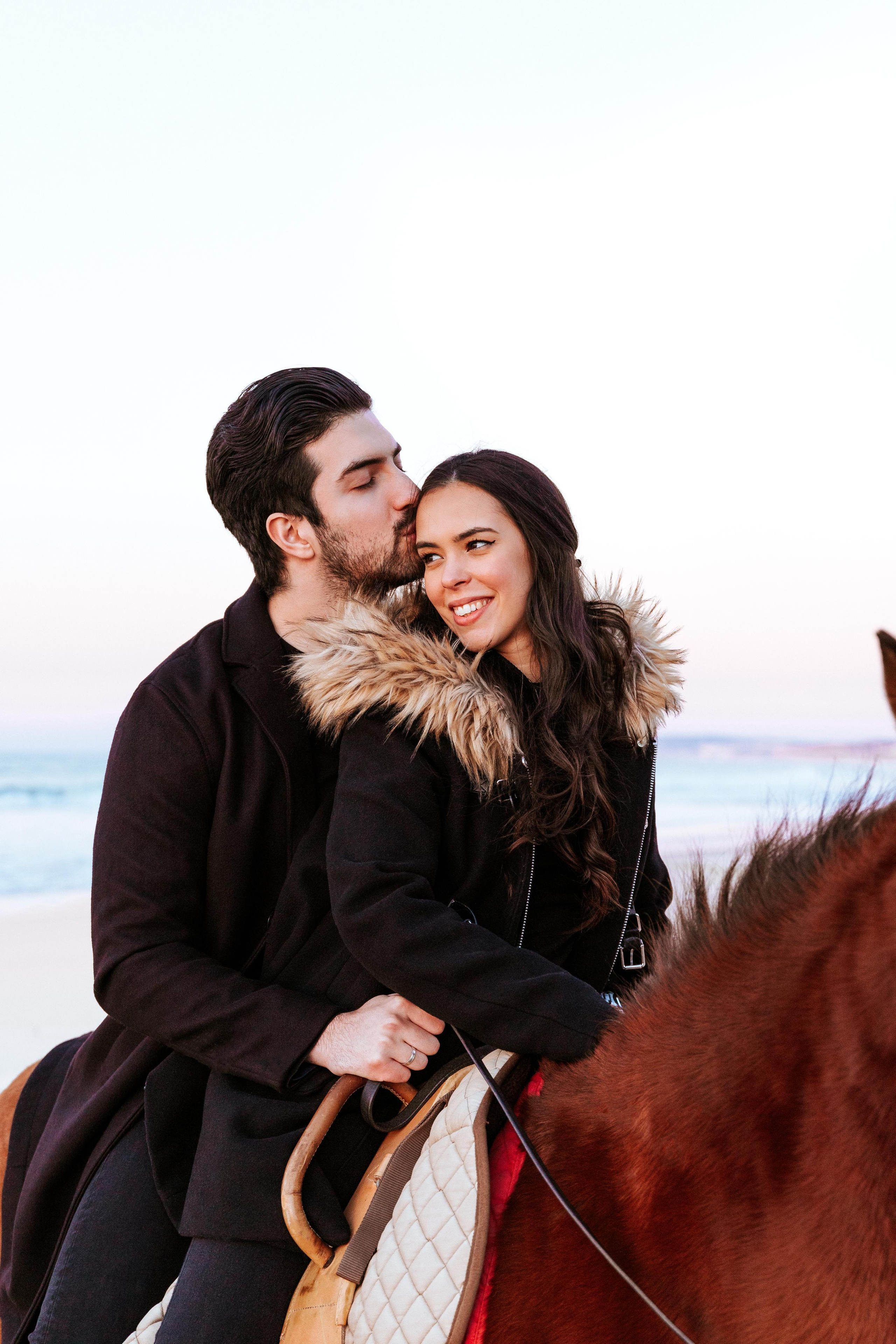 Photo session on horseback at Praia da Almagreira. Luxury Wedding Photography & Cinematic Films | Portugal & Destination Weddings | Ricardo & Mary Pictures