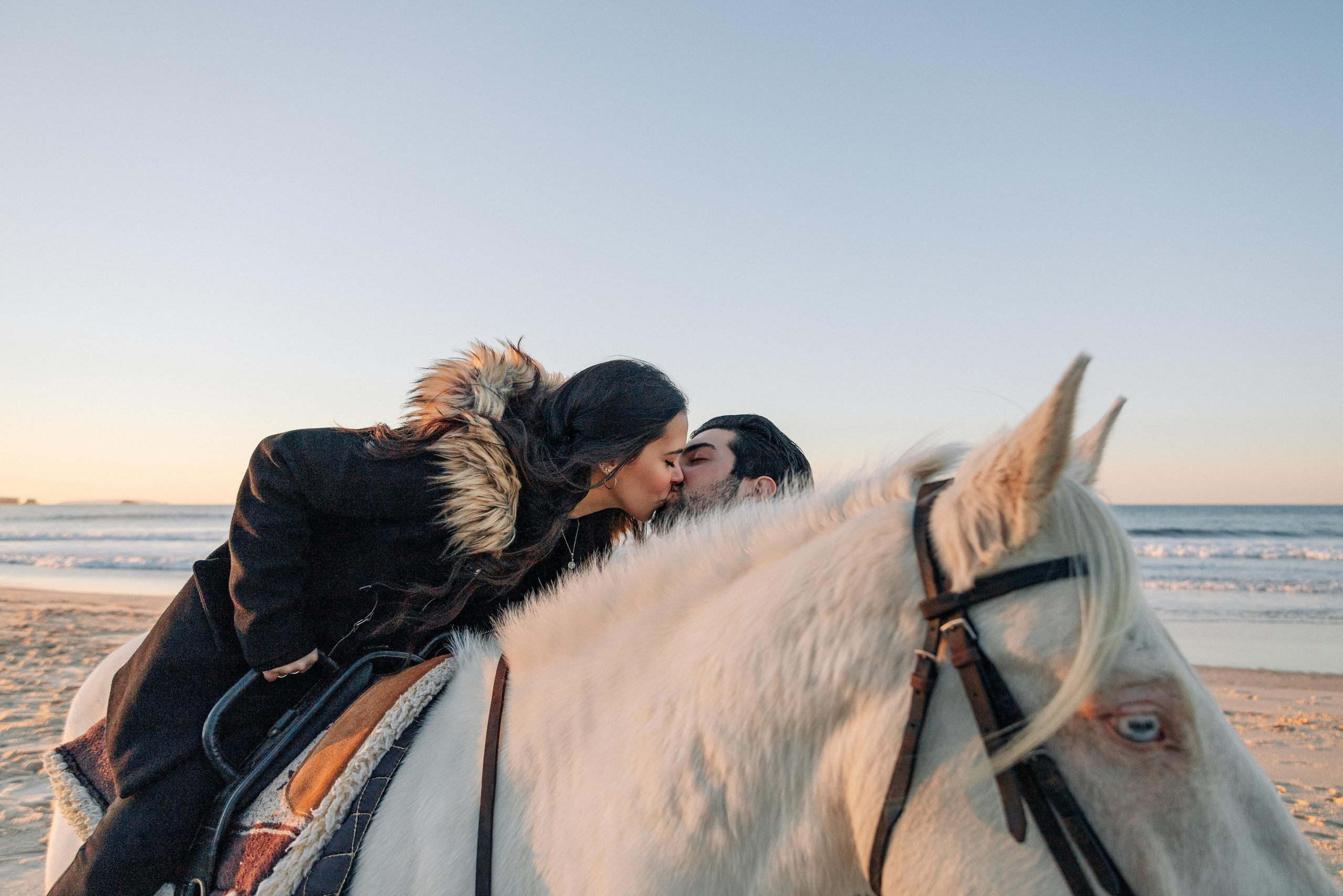 Photo session on horseback at Praia da Almagreira. Luxury Wedding Photography & Cinematic Films | Portugal & Destination Weddings | Ricardo & Mary Pictures