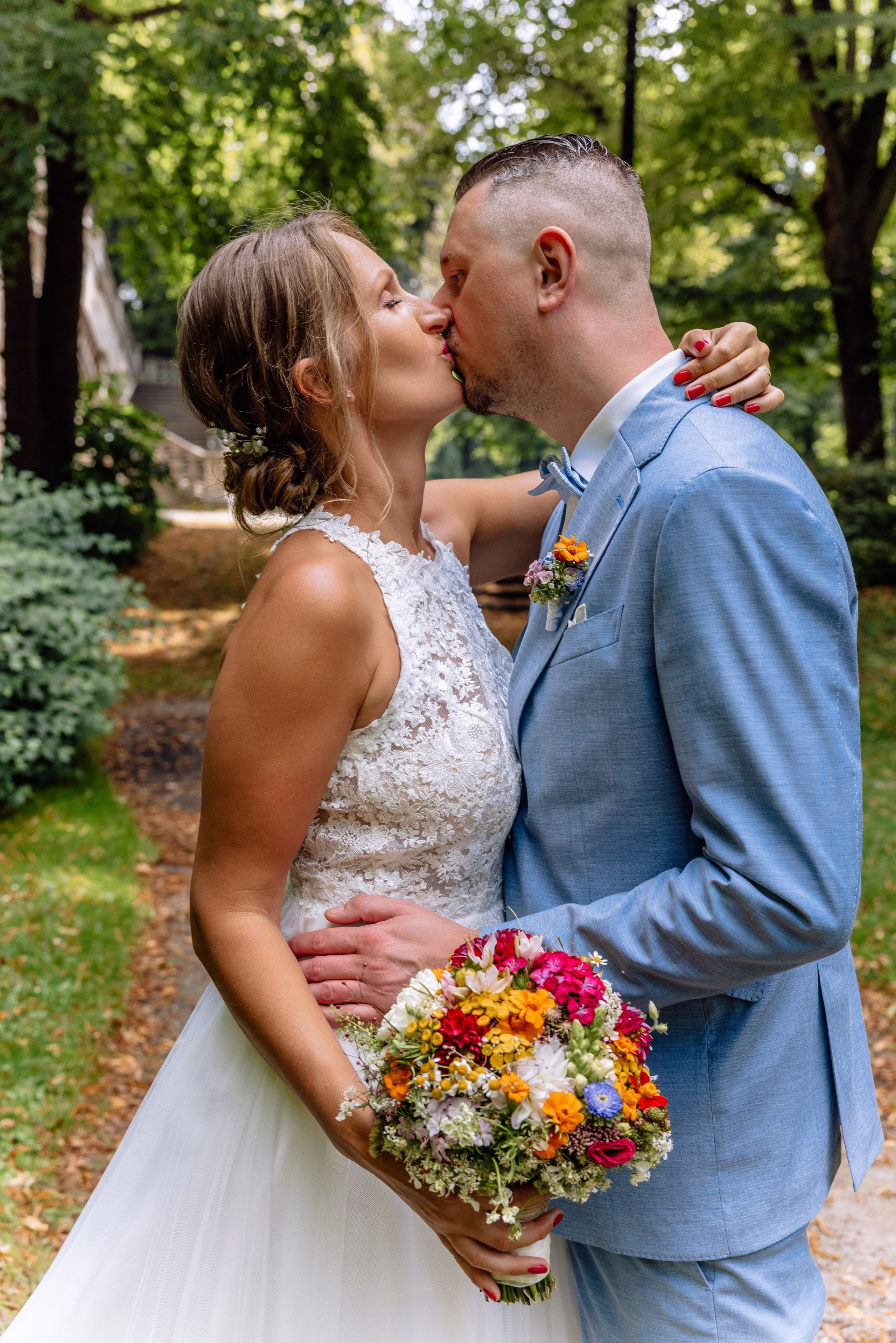 Sandra und Kevin: Standesamt Unterföring und Friedensengel. Hochzeitsfotograf München Taufe Familienfotograf Tanja Mauke