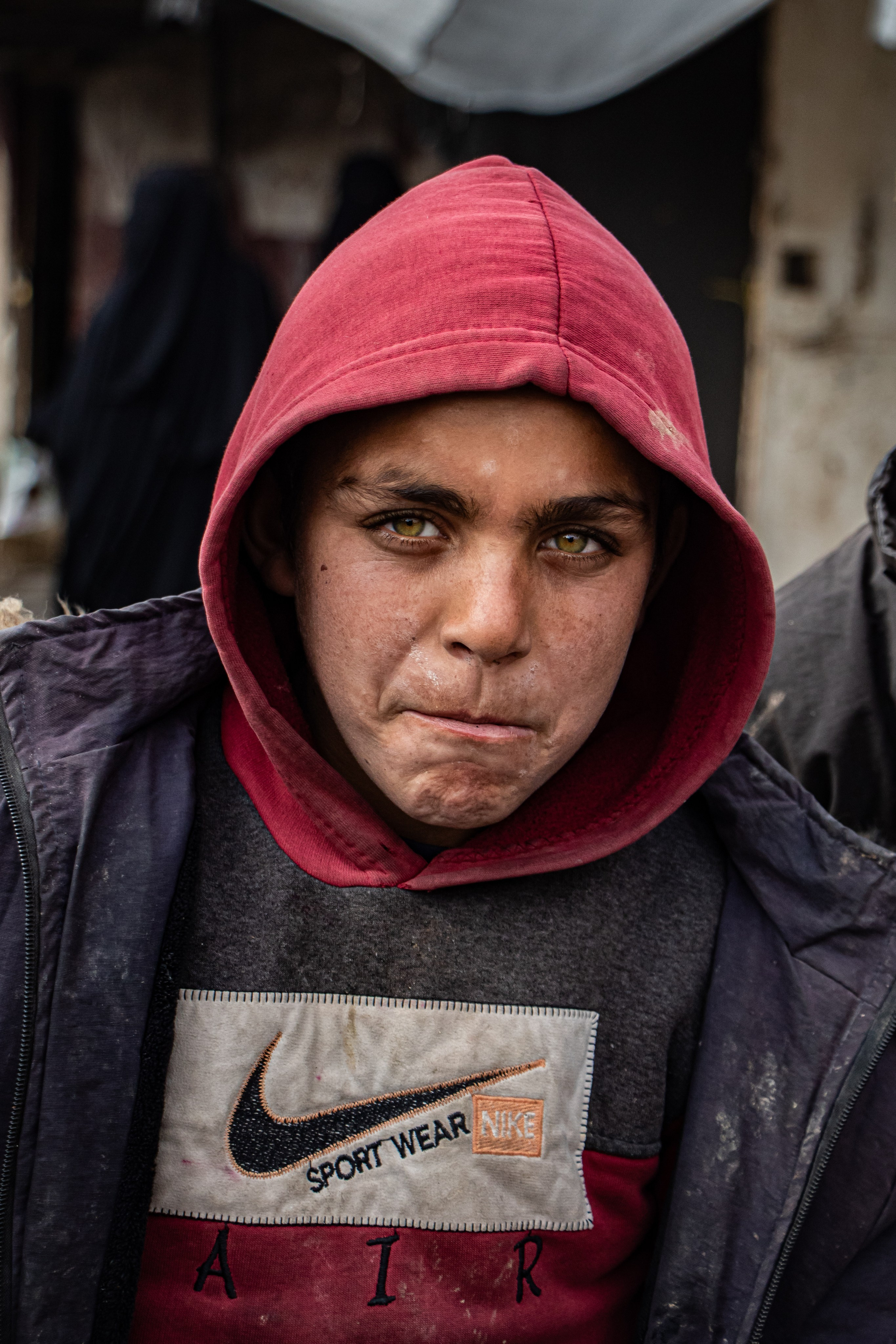 Un jeune garçon dans le camps Al-Hol, prisonniers de Daesh, dans le Rojava Kurdistan Syrien.