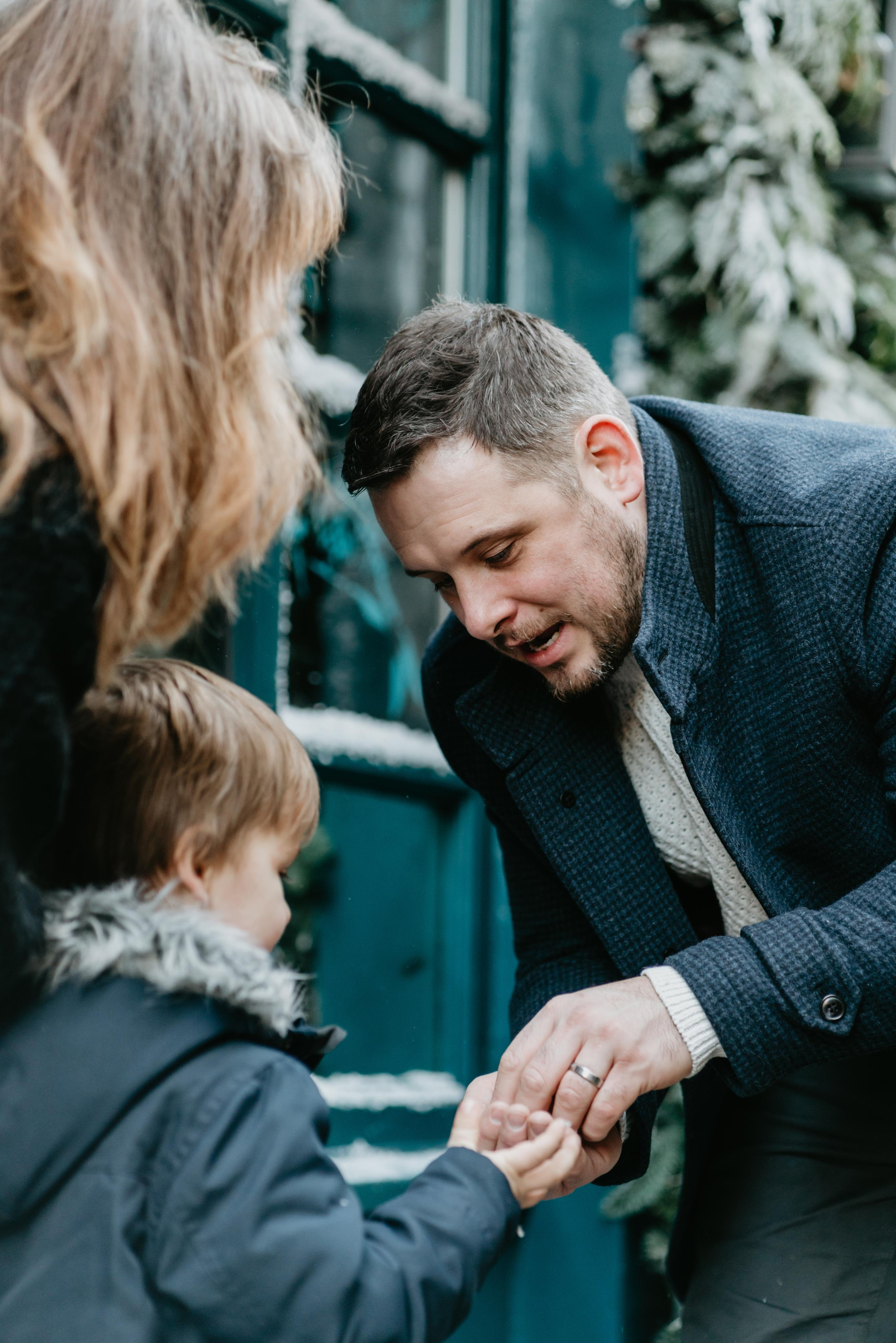 Family Christmas session in Covent Garden. London portrait and family photographer