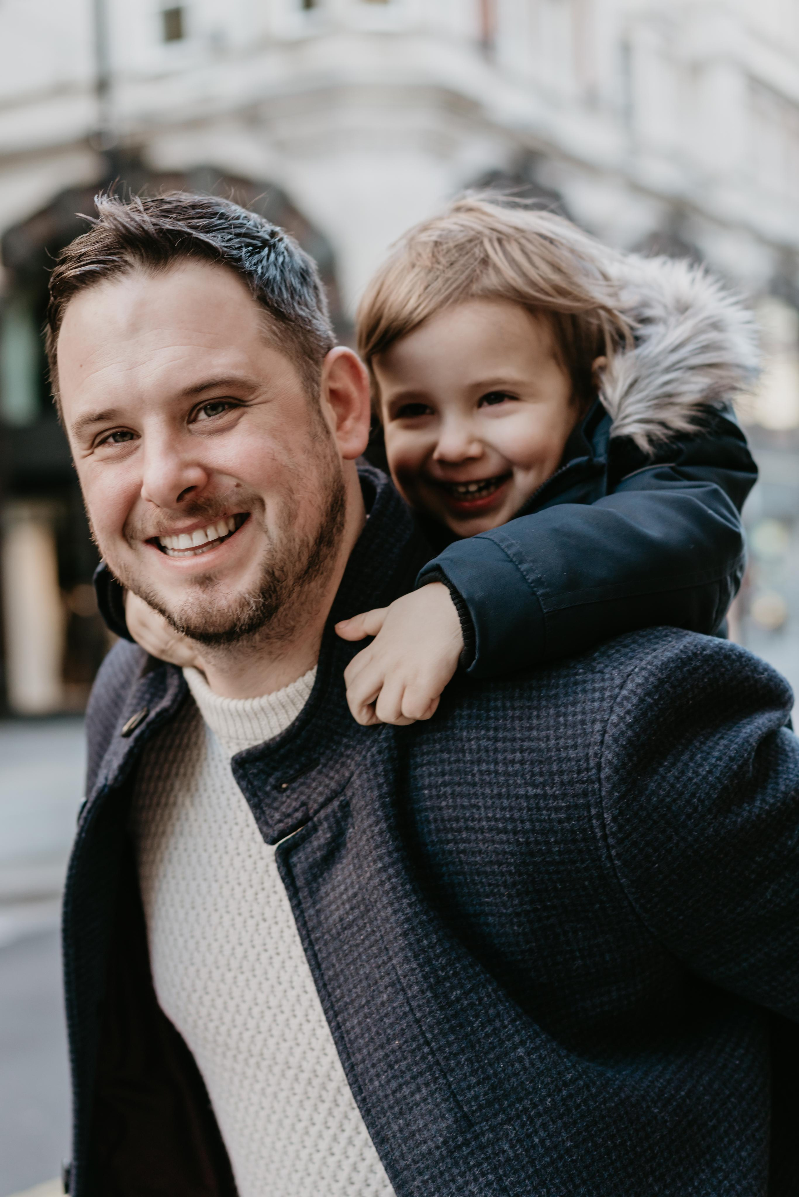 Family Christmas session in Covent Garden. London portrait and family photographer