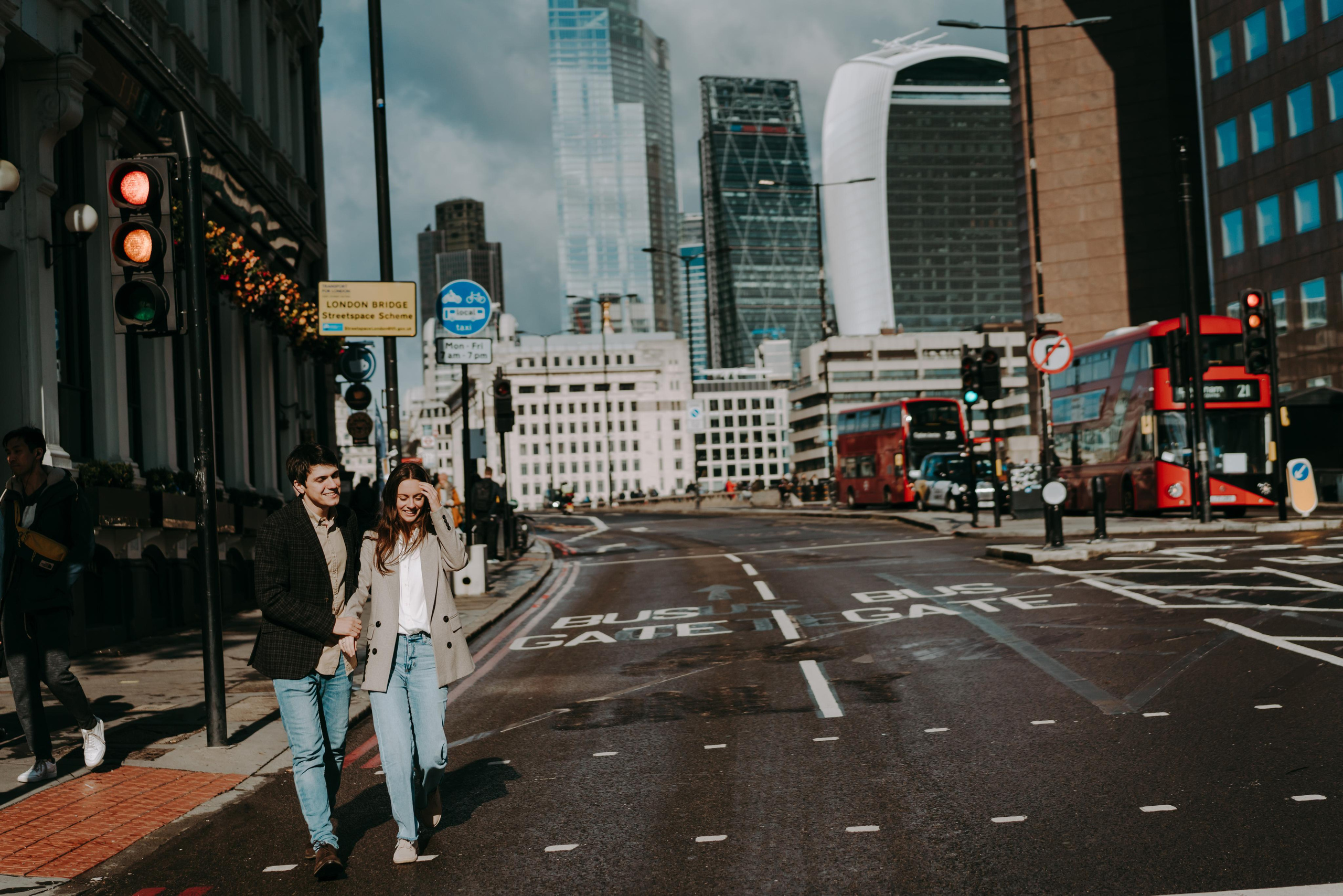 Proposal session by Tower Bridge. London portrait and family photographer