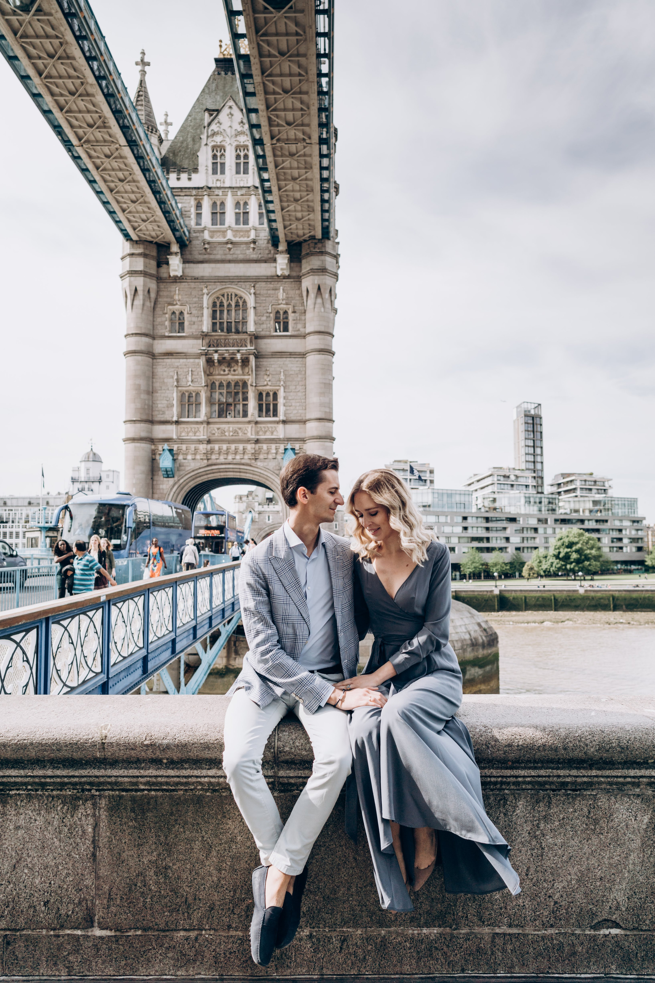 Engagement session by Tower Bridge. London portrait and family photographer