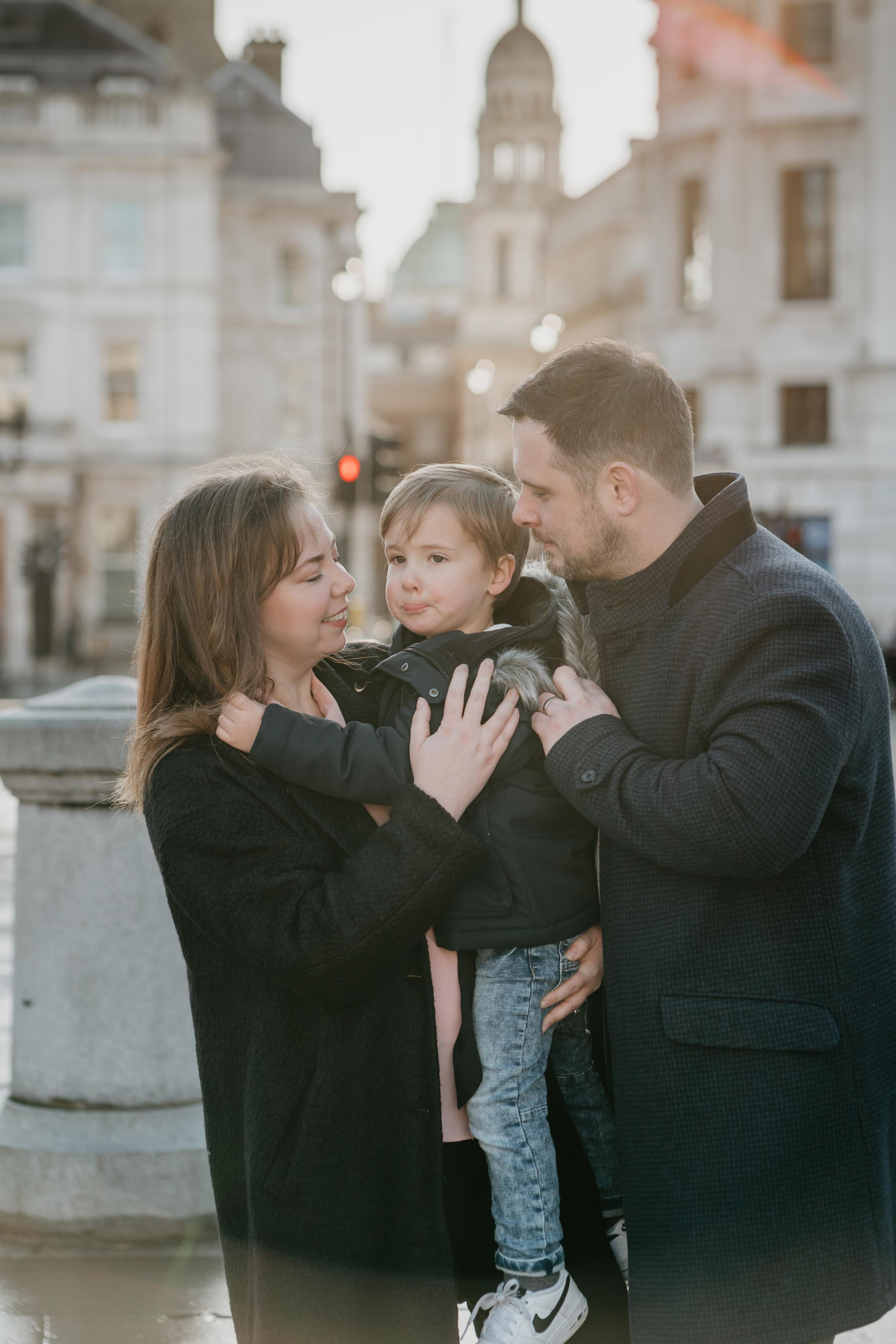 Family Christmas session in Covent Garden. London portrait and family photographer