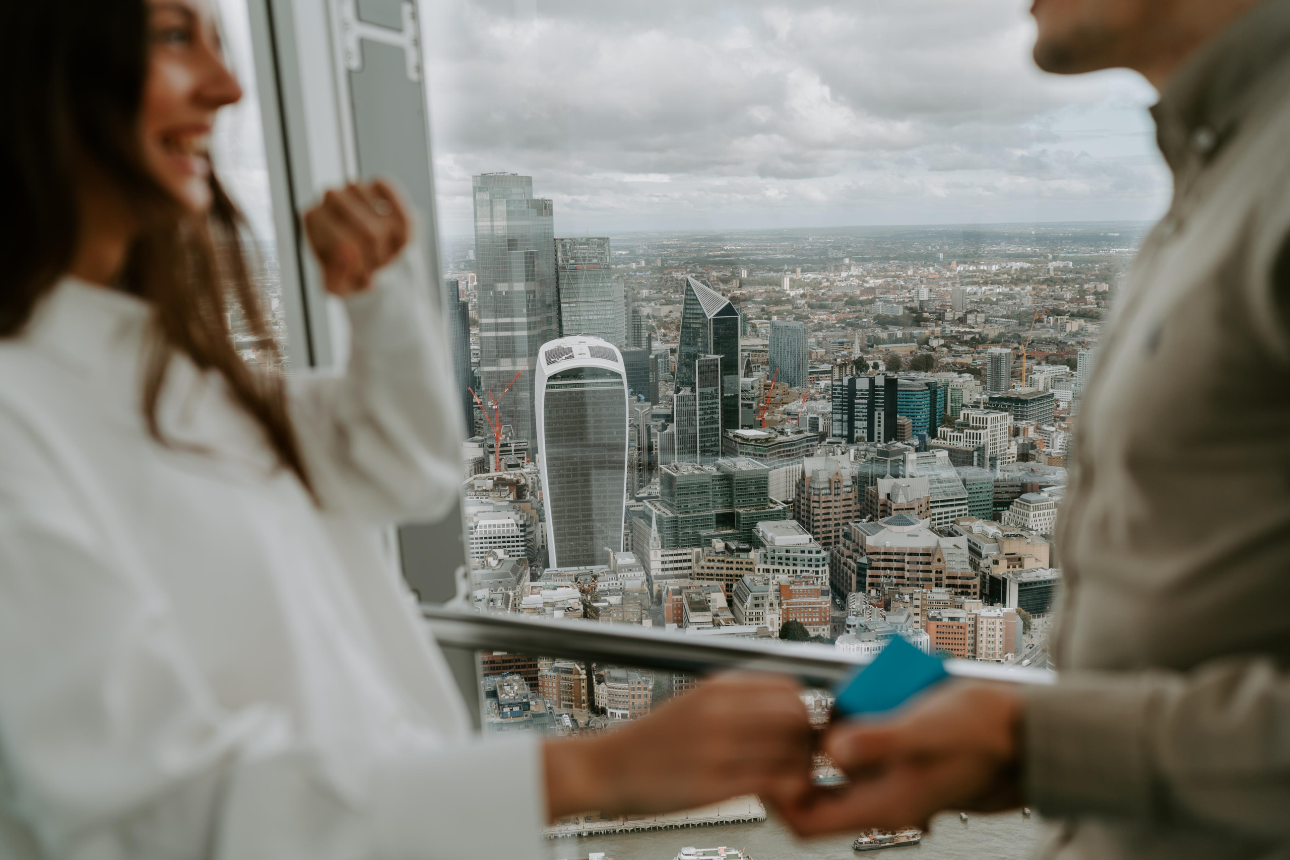 Proposal session by Tower Bridge. London portrait and family photographer