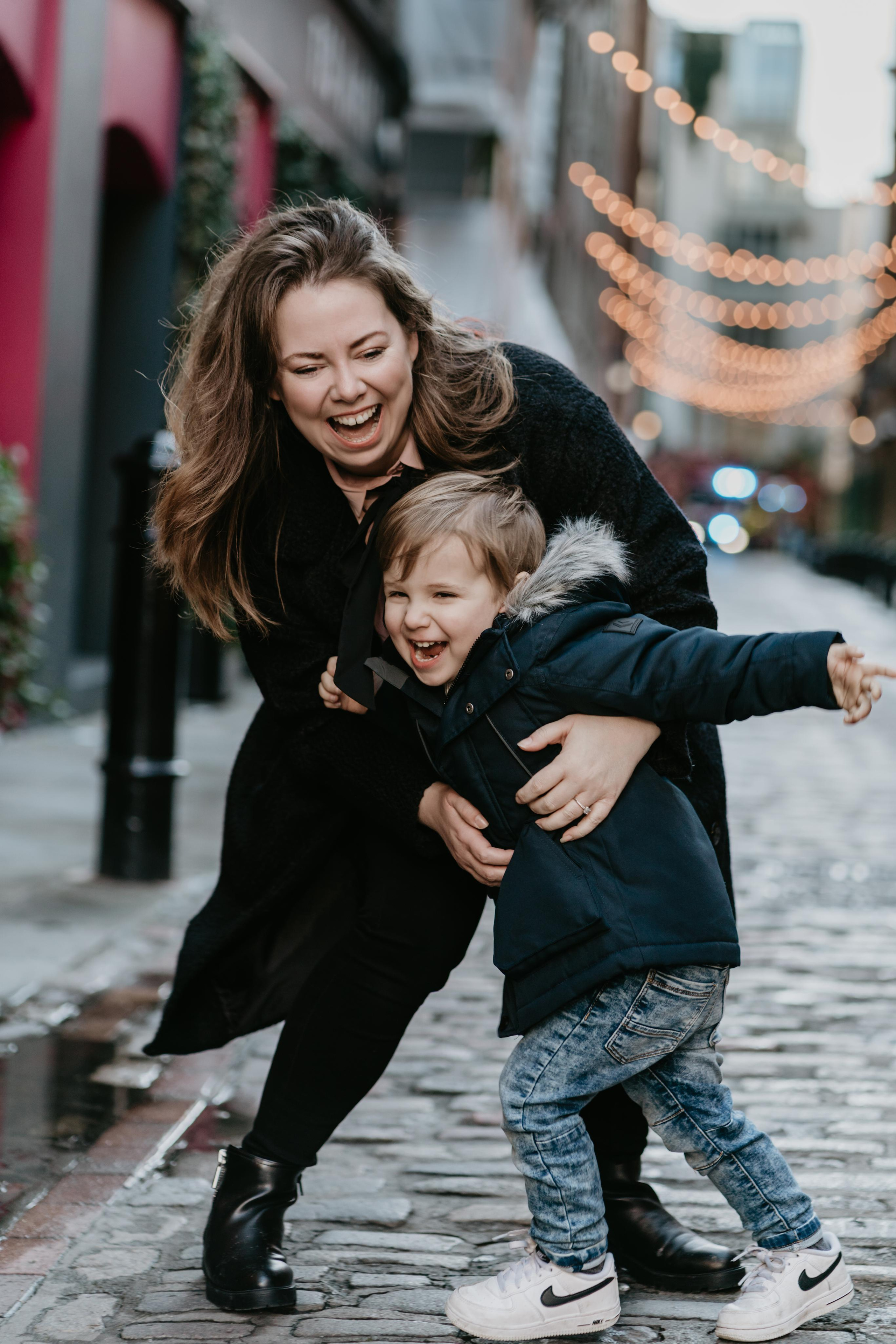 Family Christmas session in Covent Garden. London portrait and family photographer
