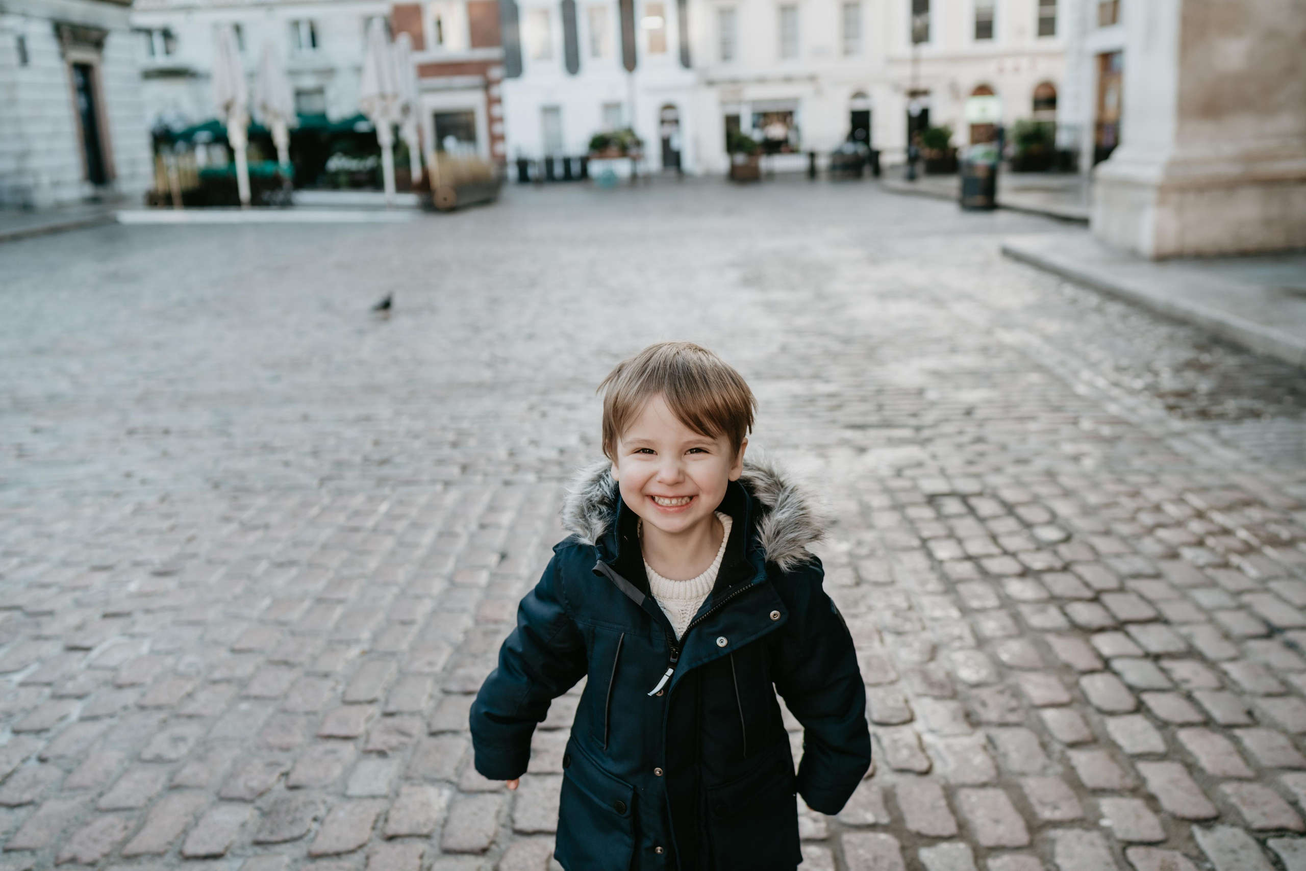 Family Christmas session in Covent Garden. London portrait and family photographer