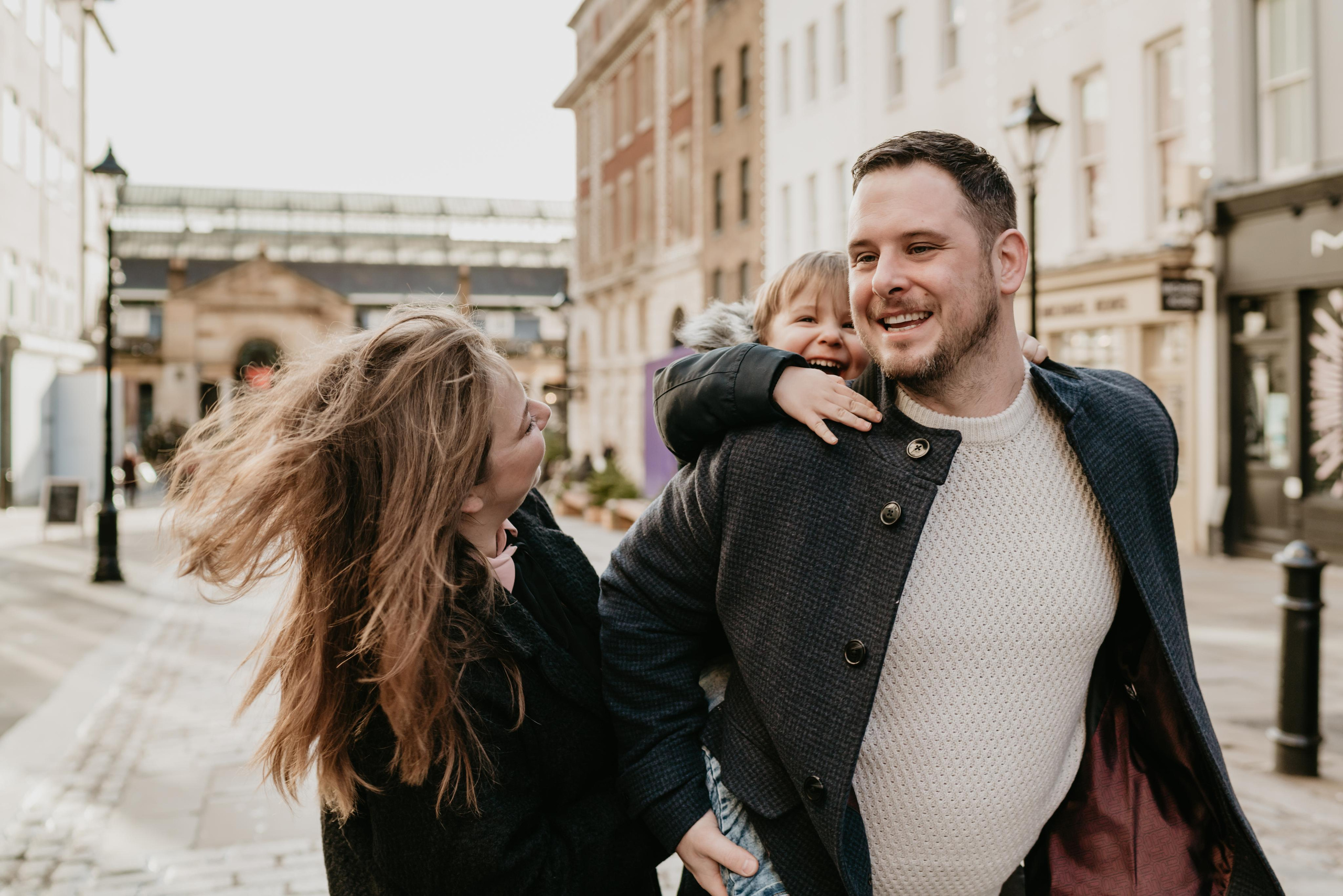 Family Christmas session in Covent Garden. London portrait and family photographer