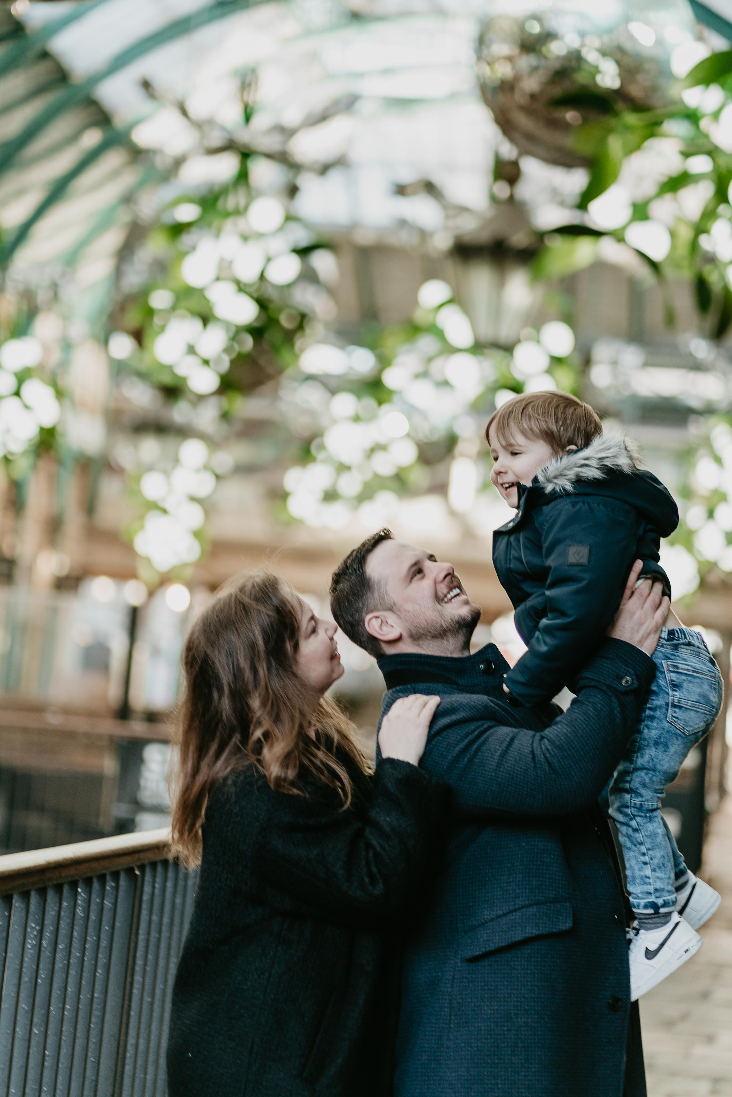 Family Christmas session in Covent Garden. London portrait and family photographer