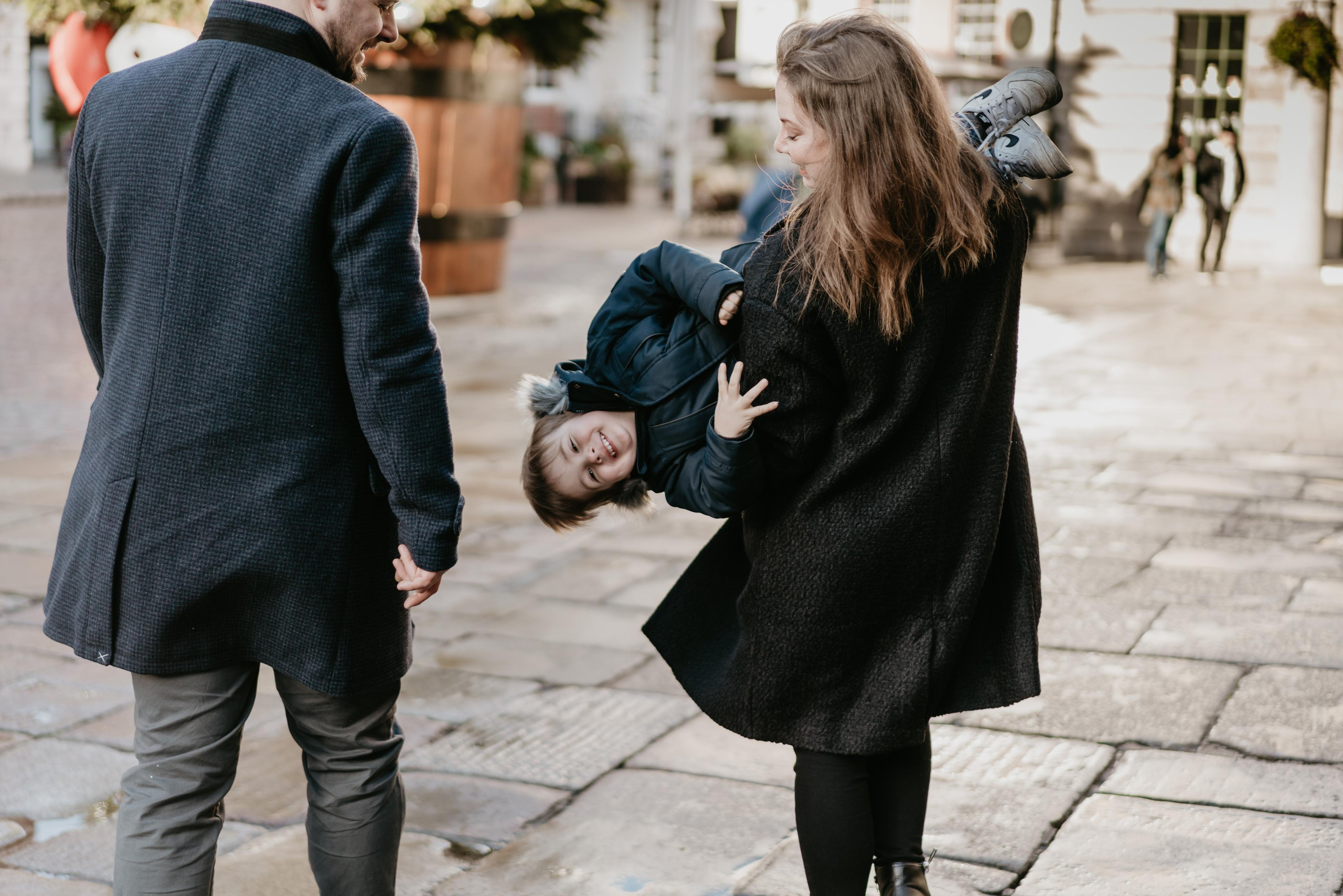 Family Christmas session in Covent Garden. London portrait and family photographer