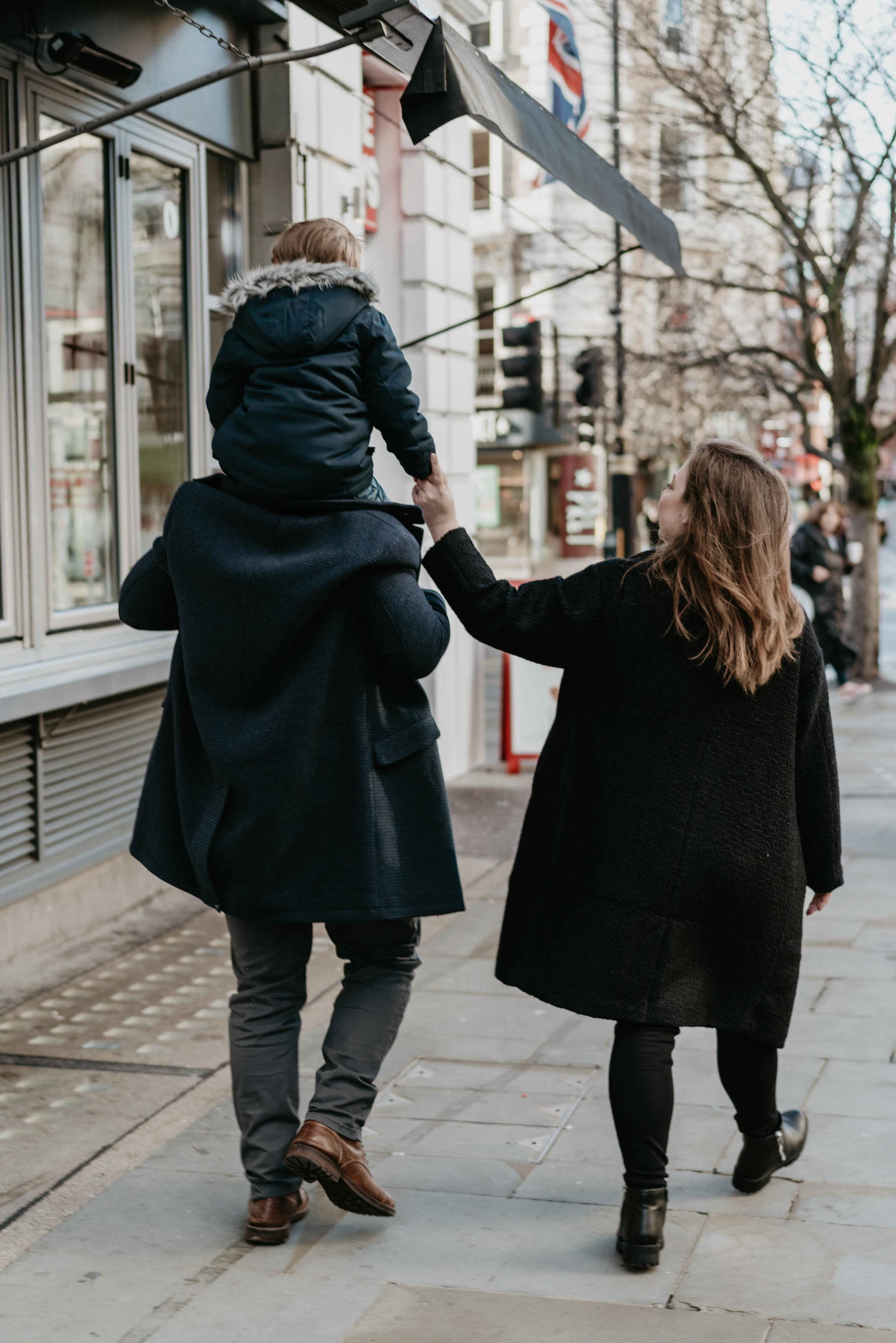 Family Christmas session in Covent Garden. London portrait and family photographer