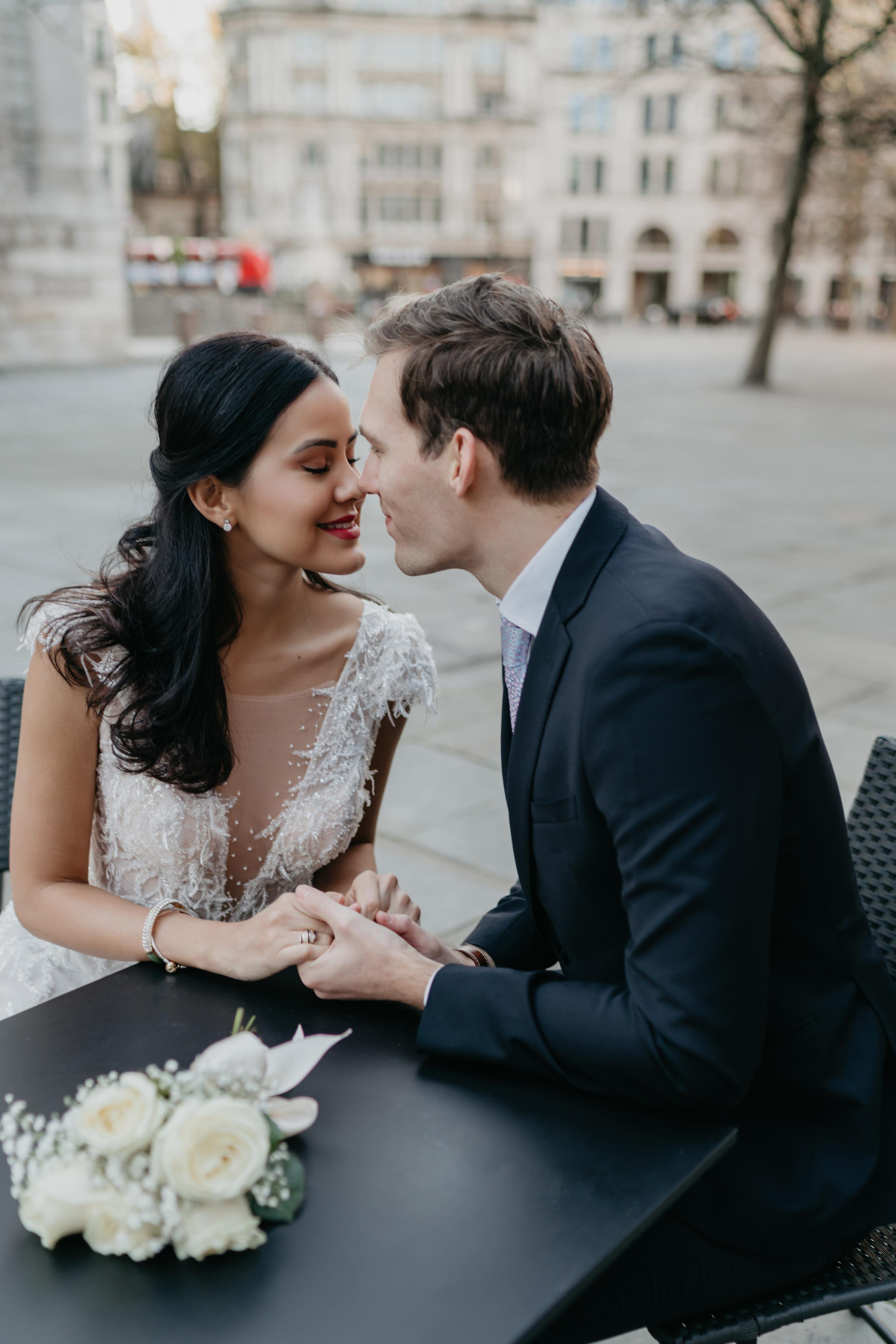 Wedding session by Tower Bridge and St Pauls Cathedral. London portrait and family photographer