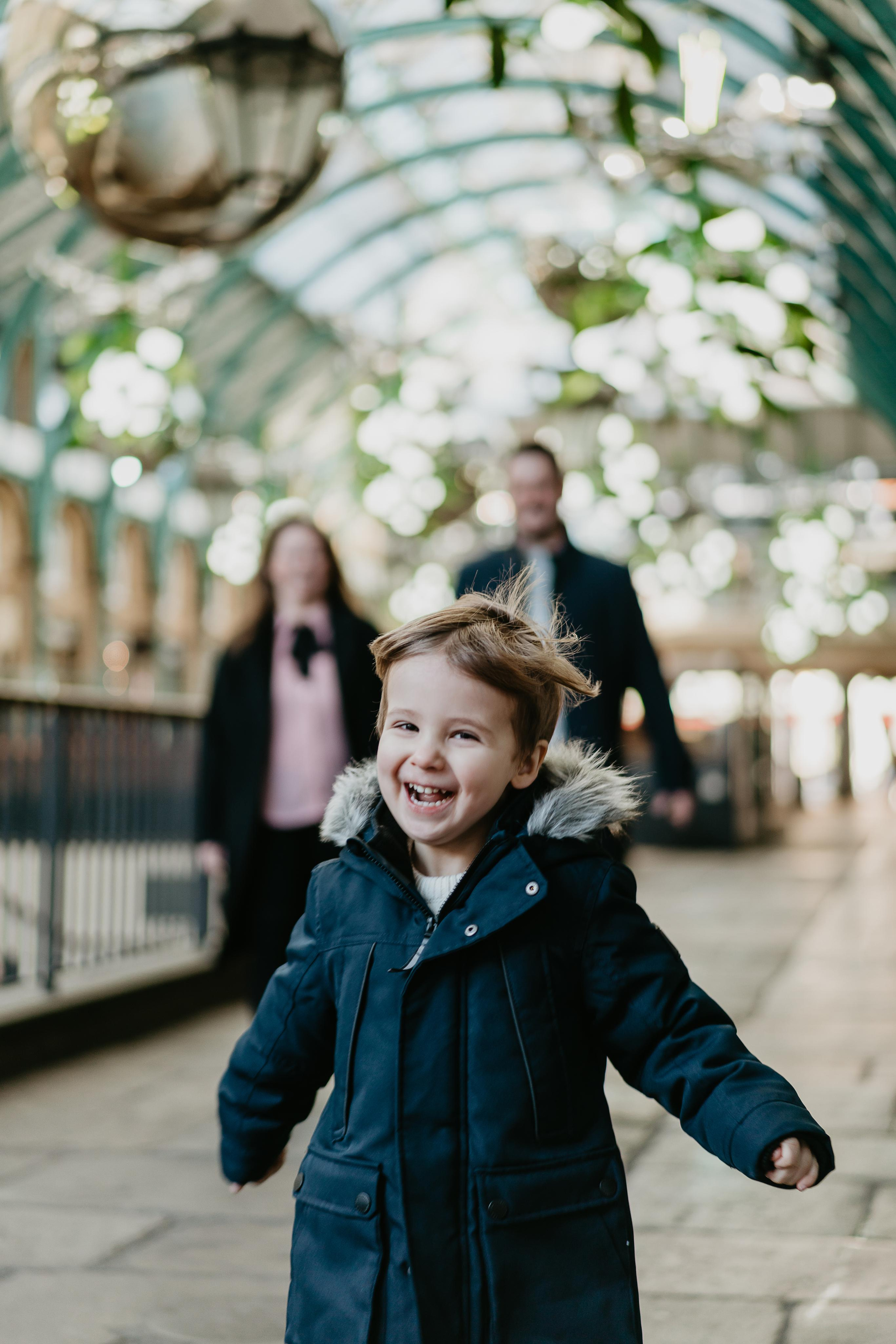 Family Christmas session in Covent Garden. London portrait and family photographer
