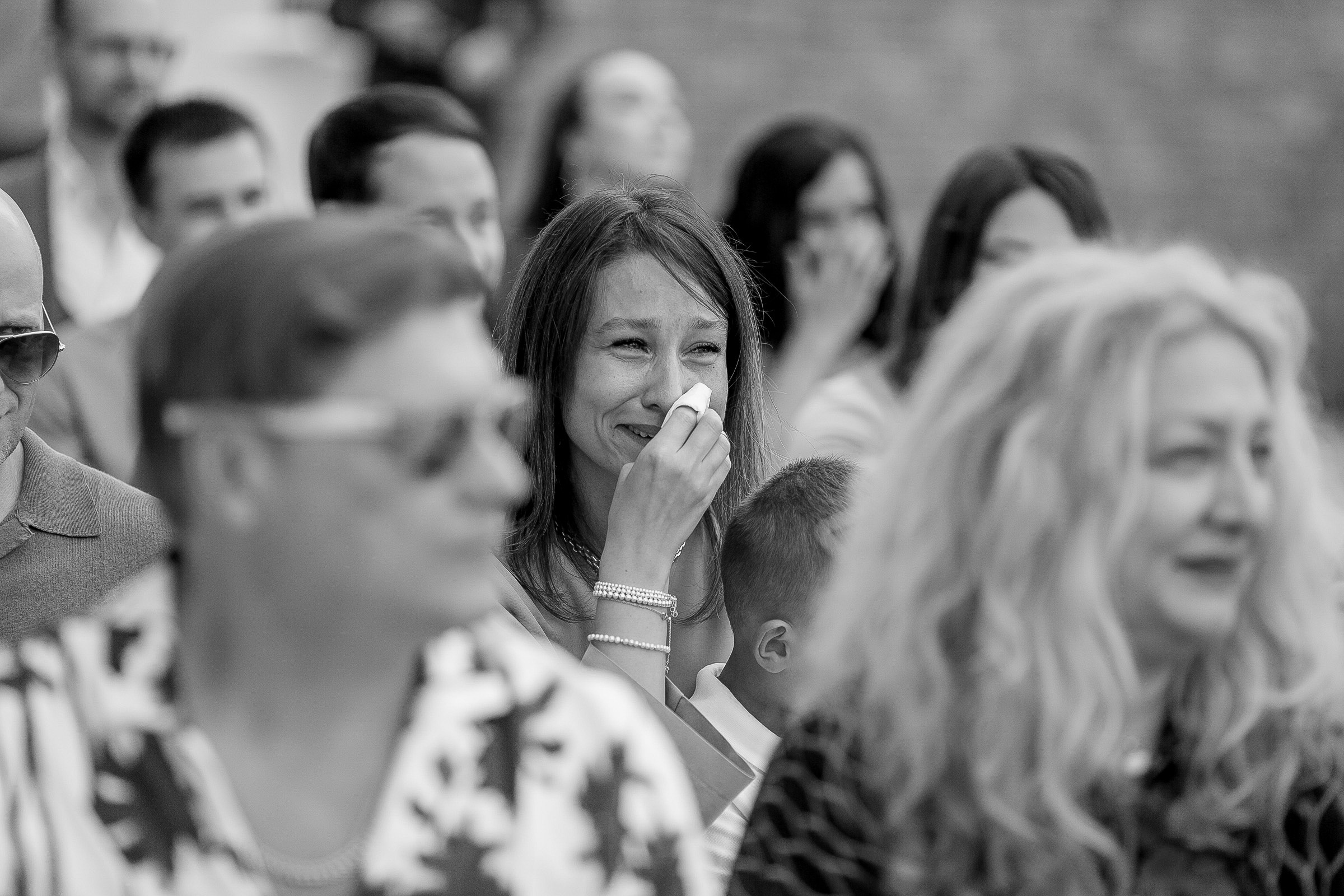Guests emotional at ceremony, by Cornwall editorial photographer.