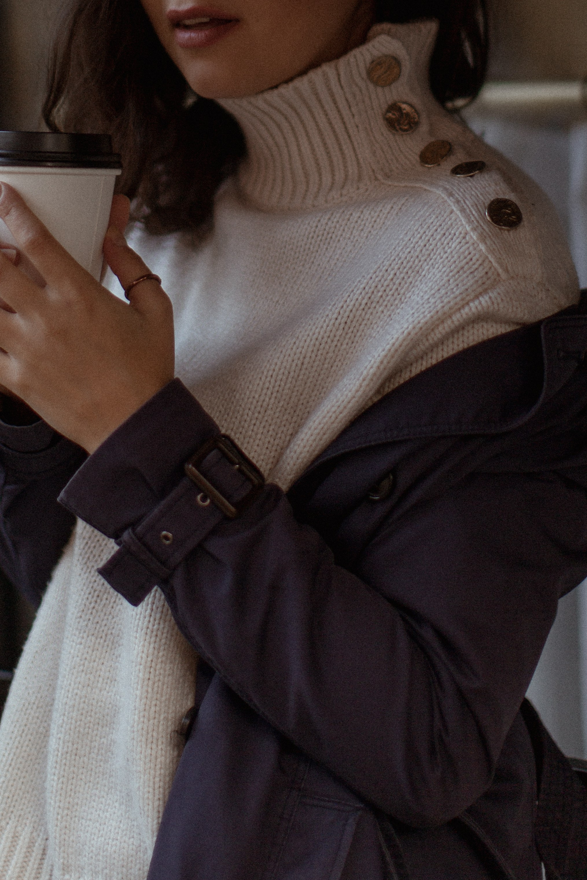 Take away coffee walk. True self