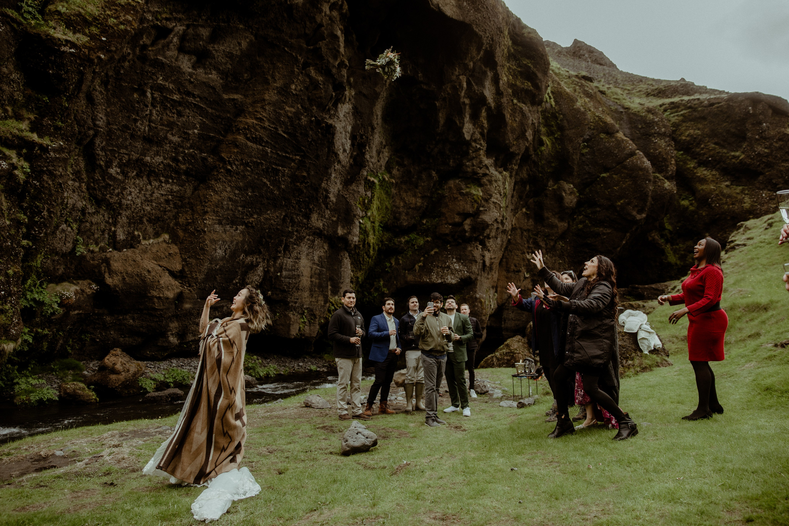 Elopement at Kvernufoss Waterfall. Iceland elopement photo and video | Nikolaichik Photo