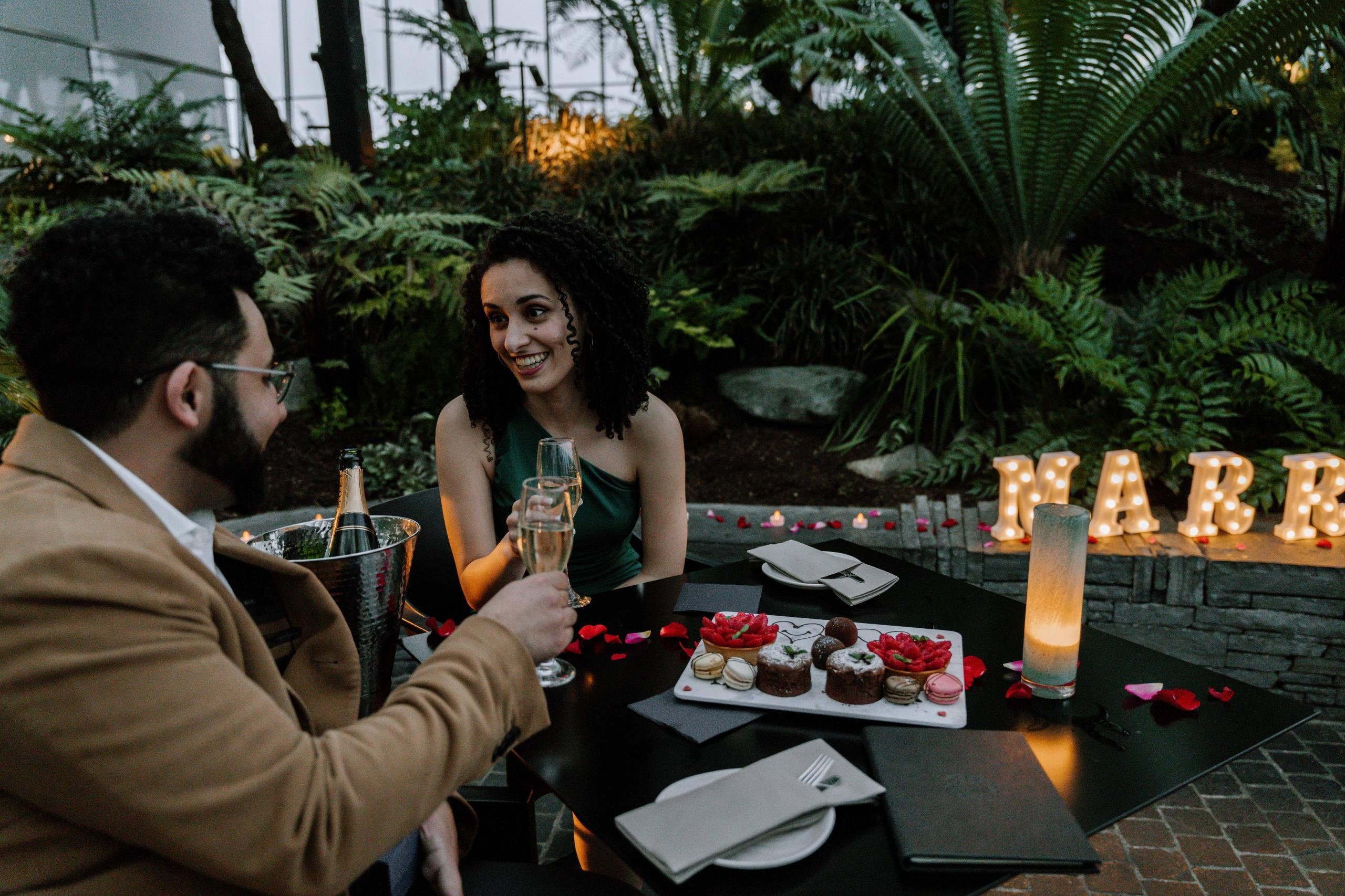 Secret Marriage proposal at Sky Garden. London Wedding Photographer|Natasha Ferreira