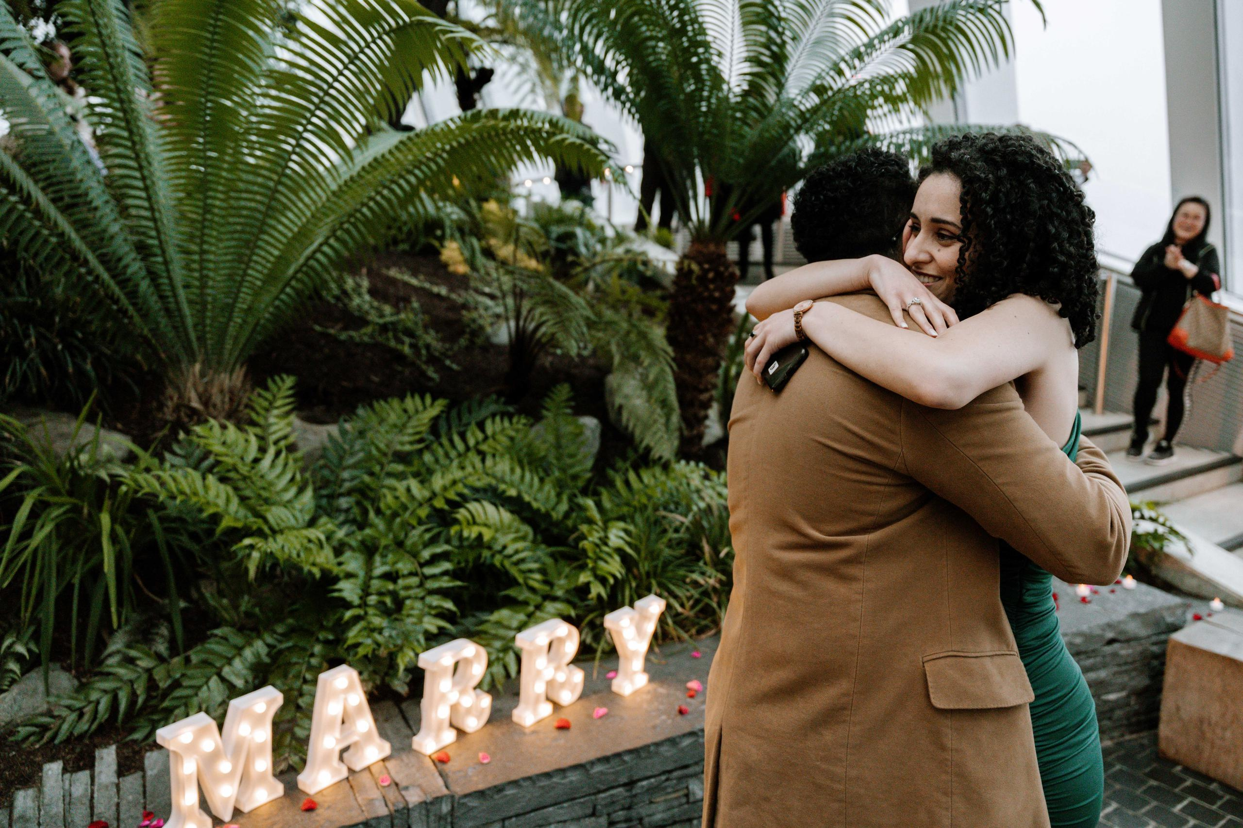 Secret Marriage proposal at Sky Garden. London Wedding Photographer|Natasha Ferreira