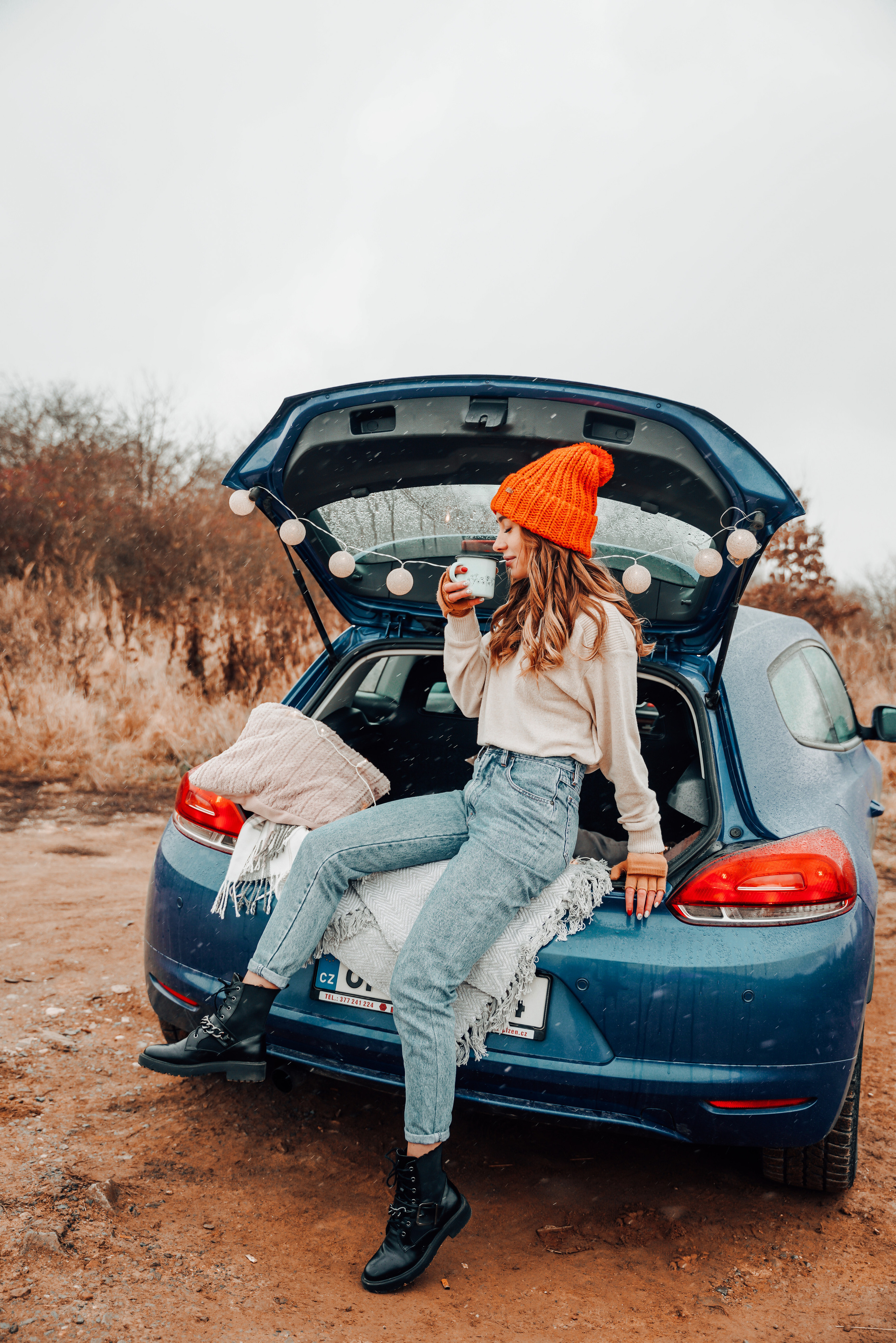 Helga Car Christmas photoshoot. Семейный фотограф Плзень Анита Дергачева