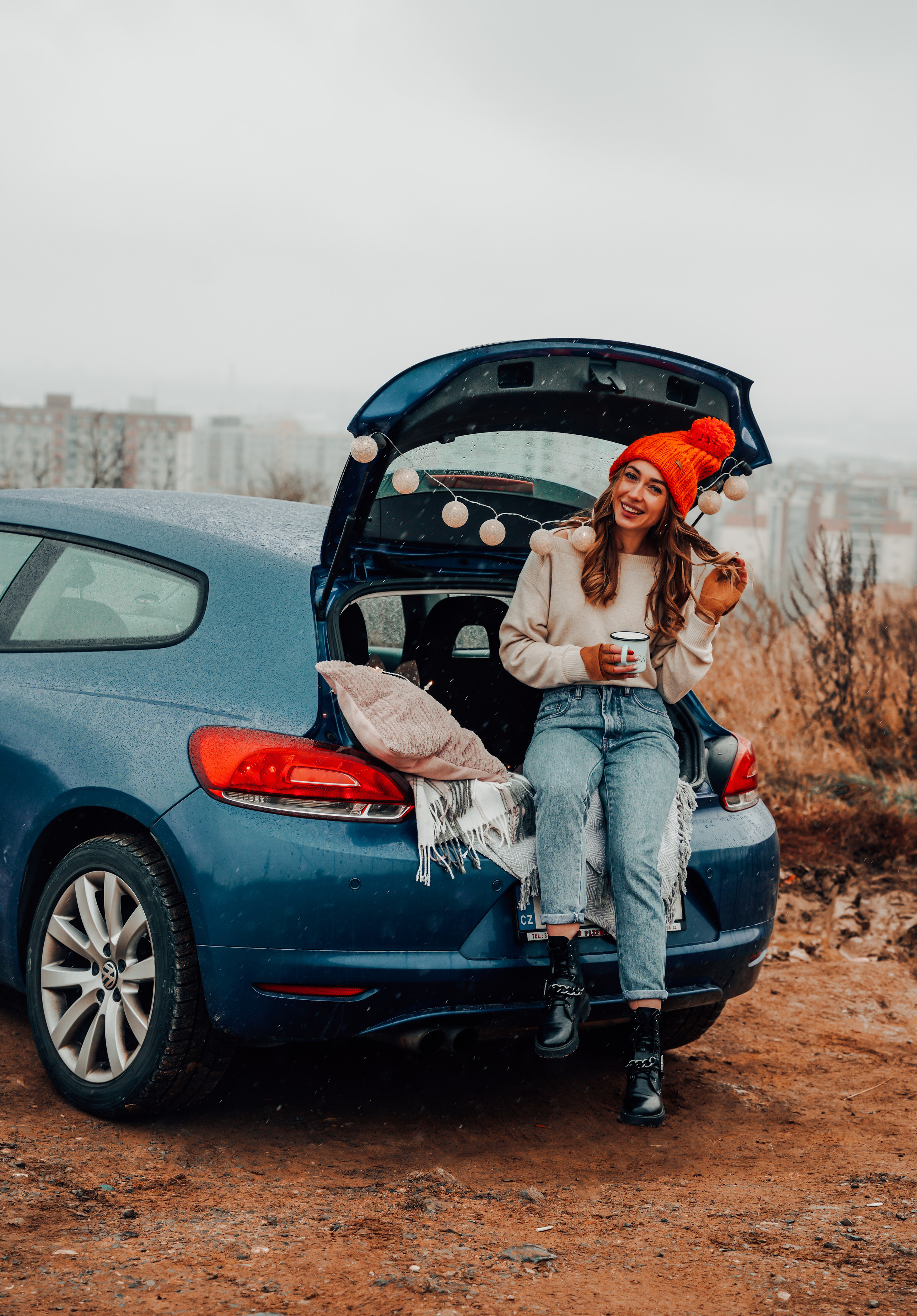 Helga Car Christmas photoshoot. Семейный фотограф Плзень Анита Дергачева