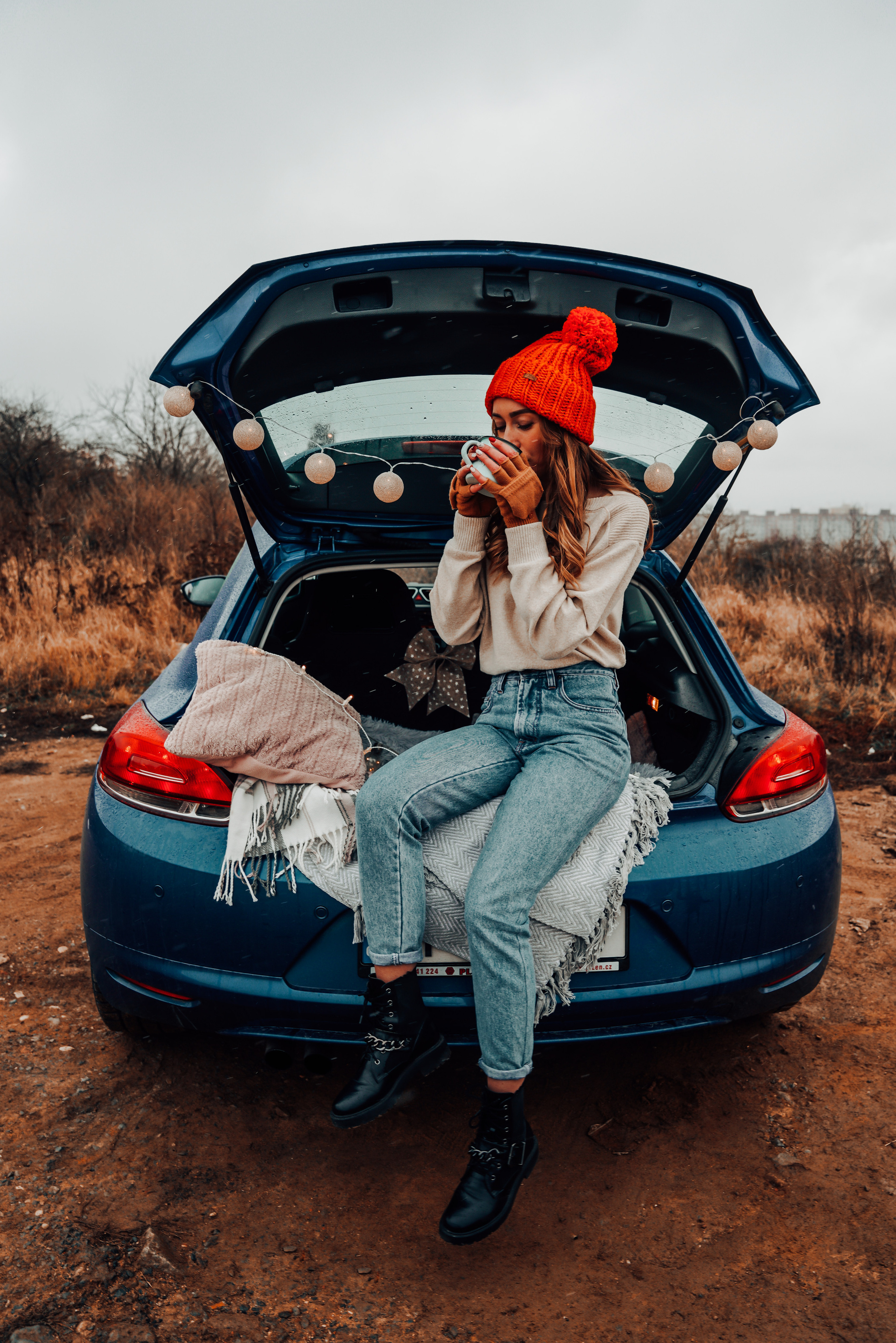 Helga Car Christmas photoshoot. Семейный фотограф Плзень Анита Дергачева