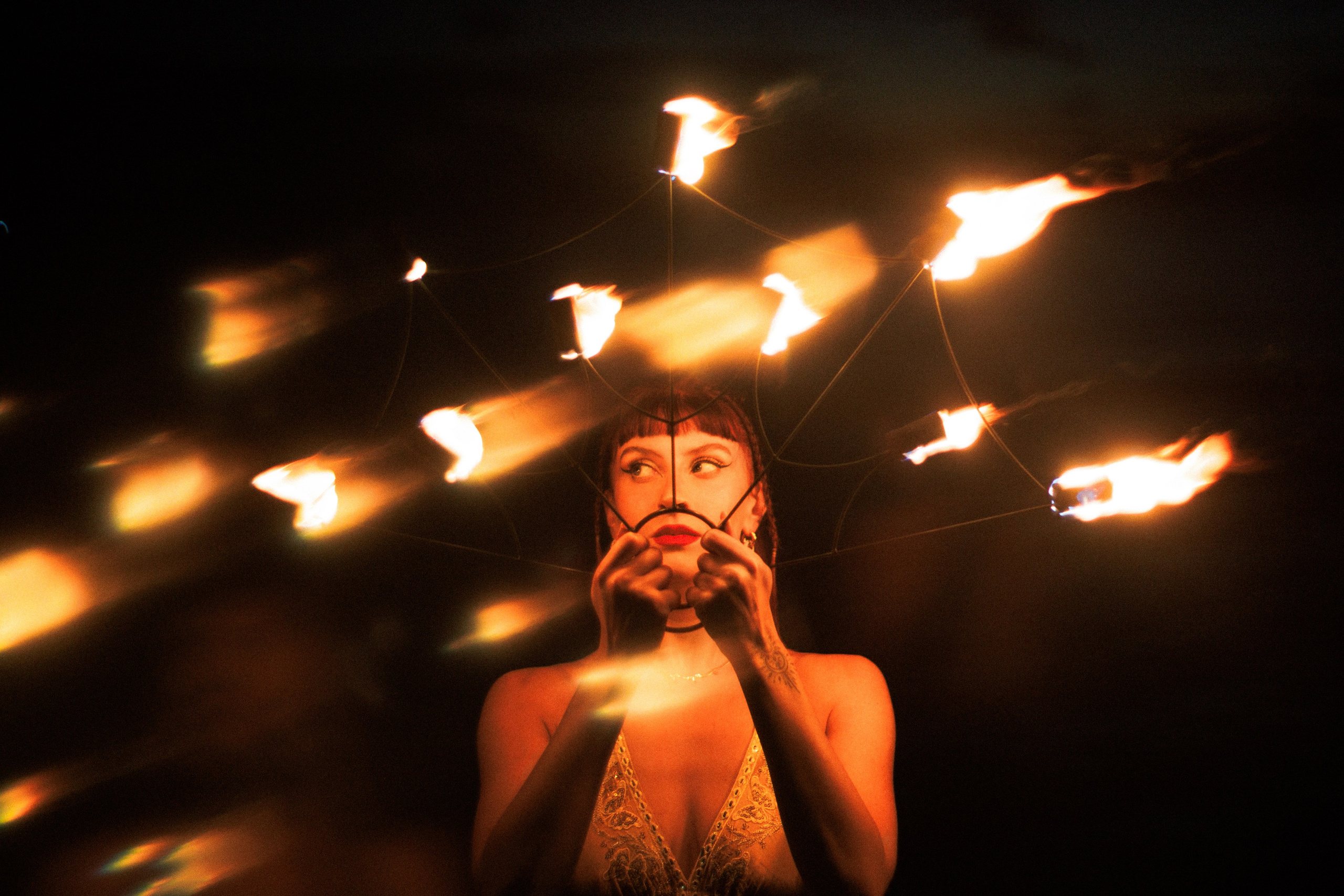 Jana the Fire dancer. Photographer in Greece Kristina