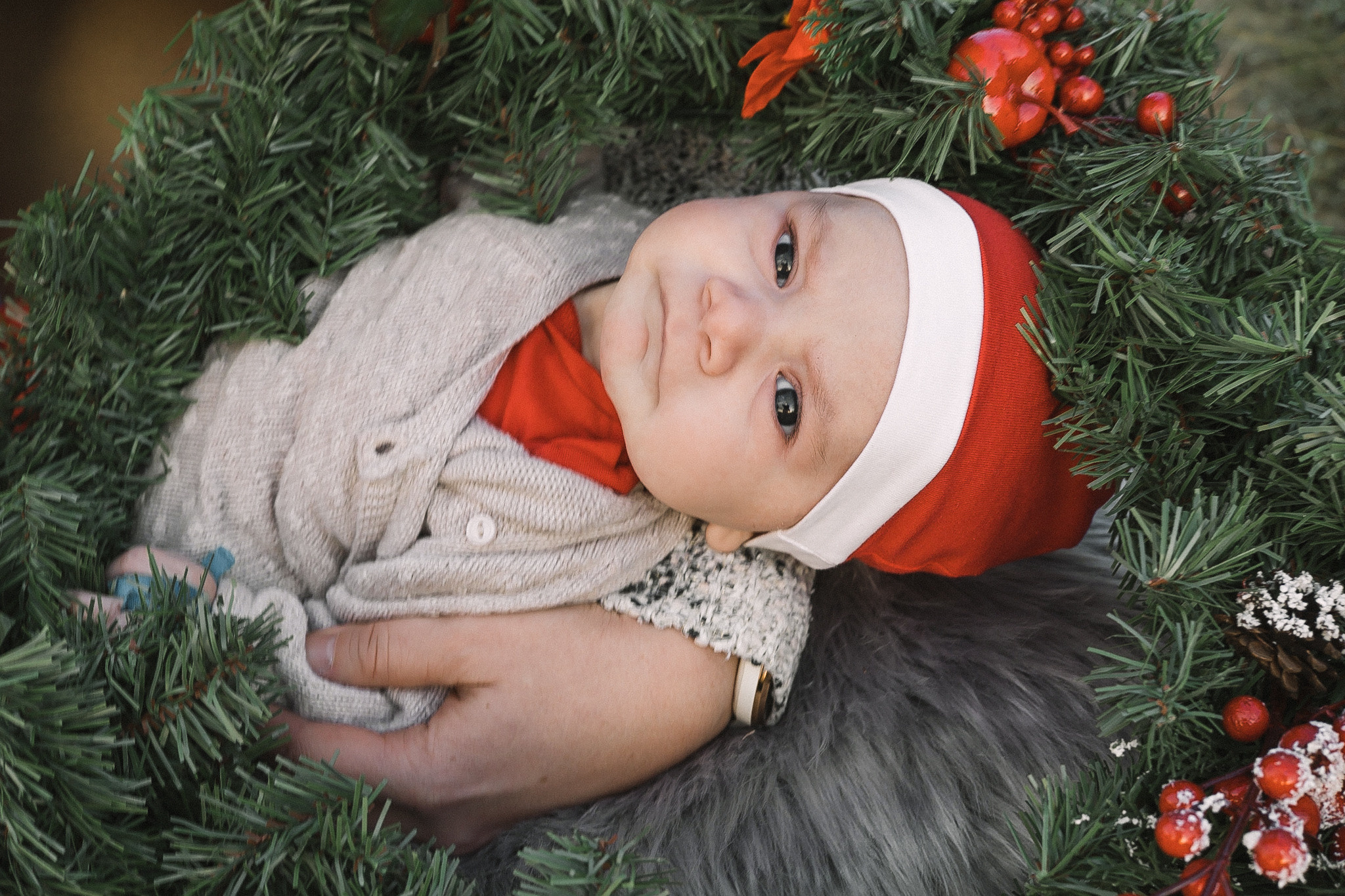 Baby in christmas outfit photo 
