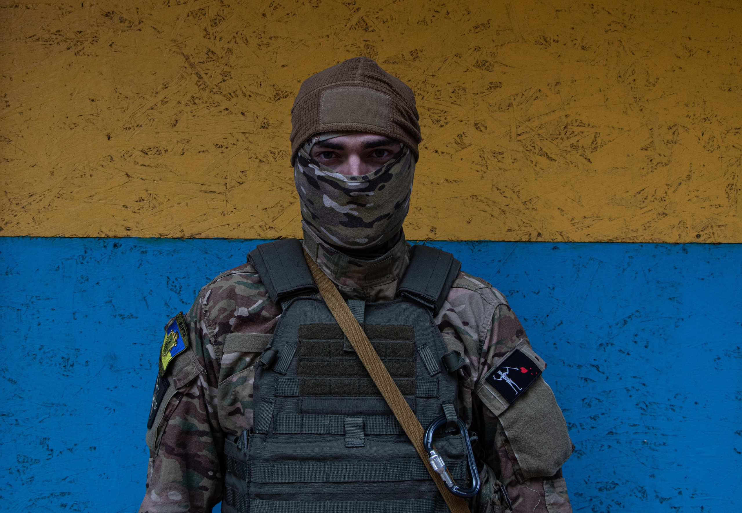 Kyiv (Ukraine) 16 novembre 2022. Des heures d’entrainements dans le froid entre deuxmissions pour préparer tactiquement et psychologiquement ces soldats aux lignes de front.