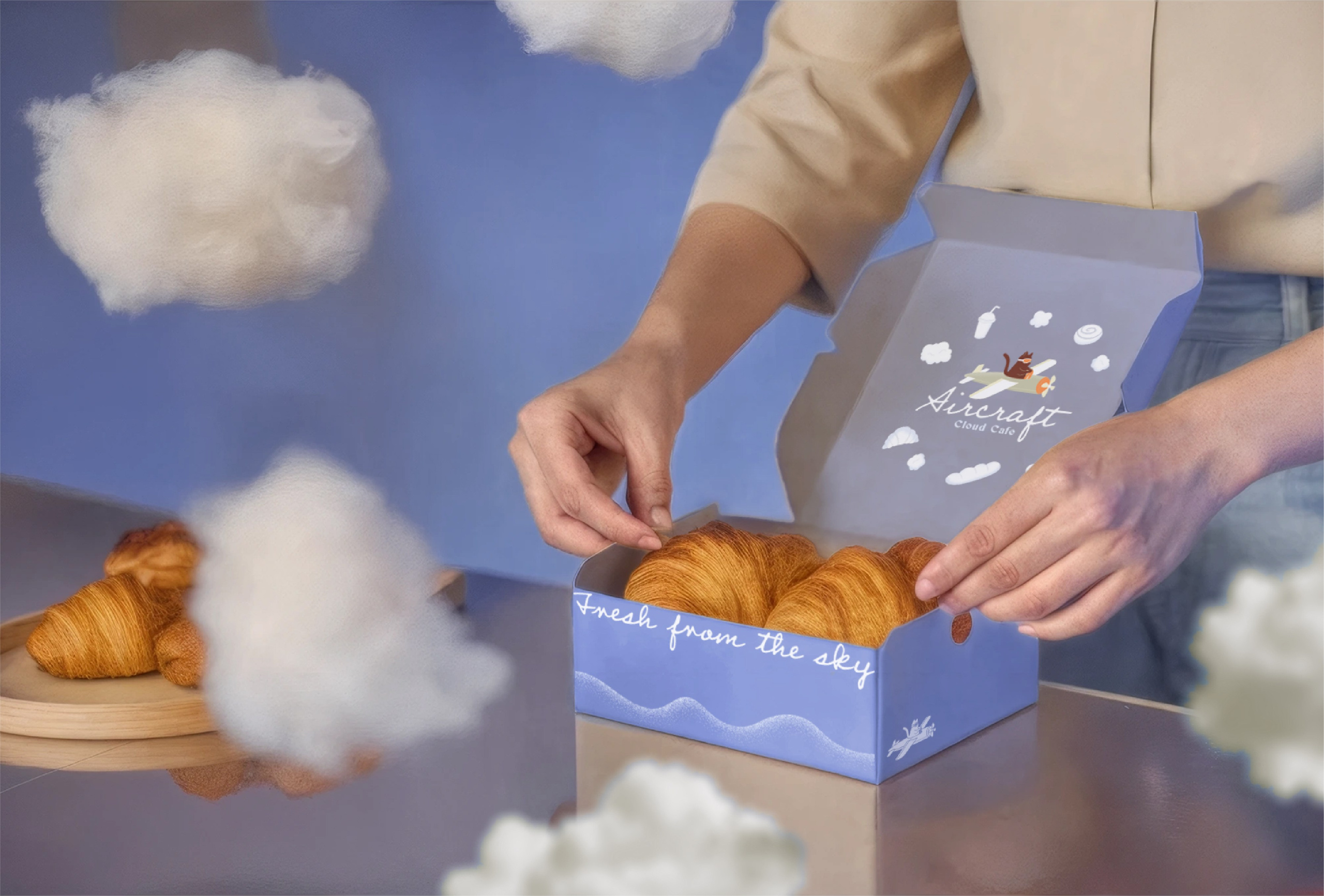 Aircraft Cloud Cafe. Helen Reveur | Illustrator & Brand Designer | Ready-Made & Custom Illustrations