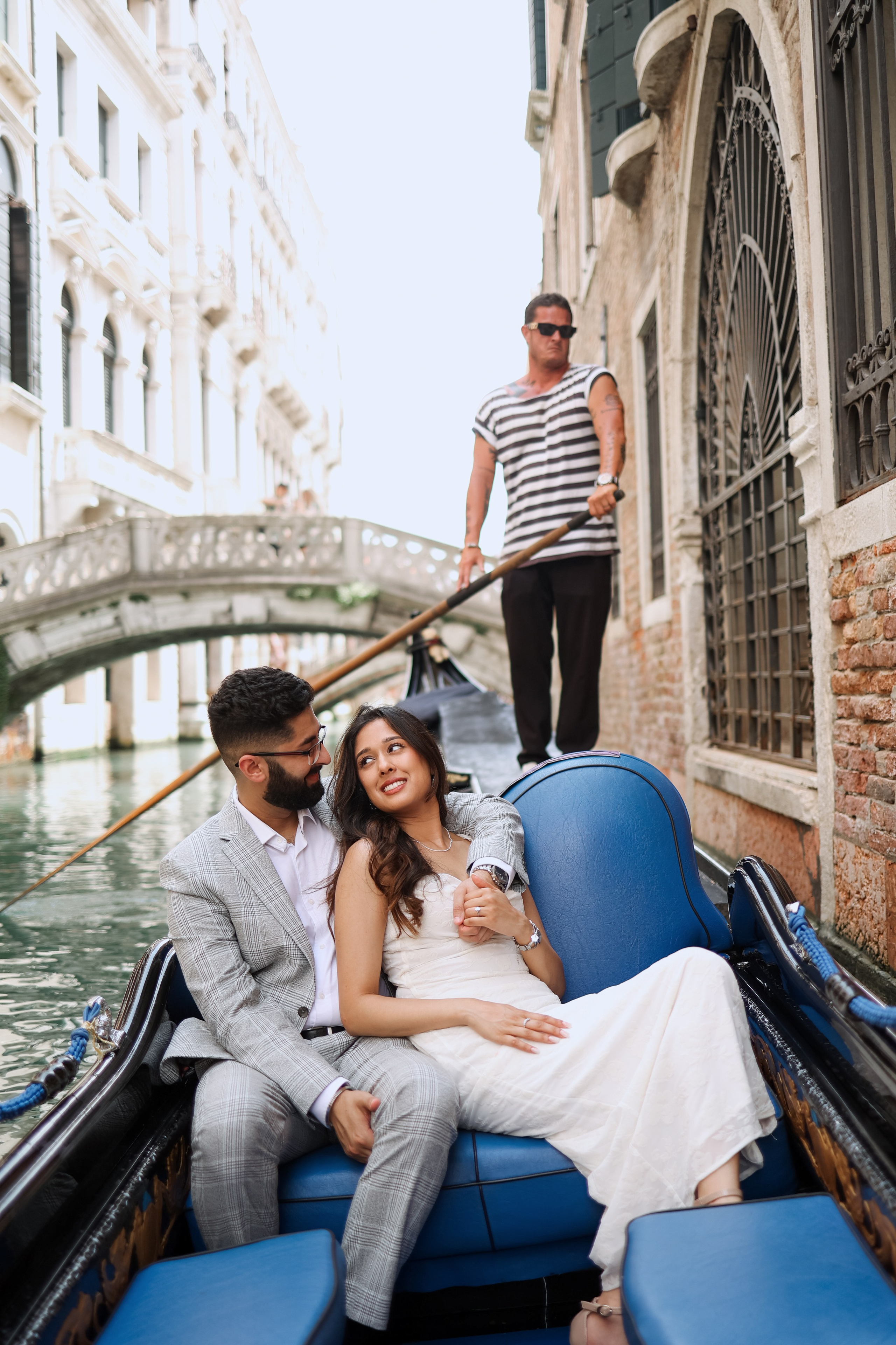 Romantic couple photo on a gondola ride 