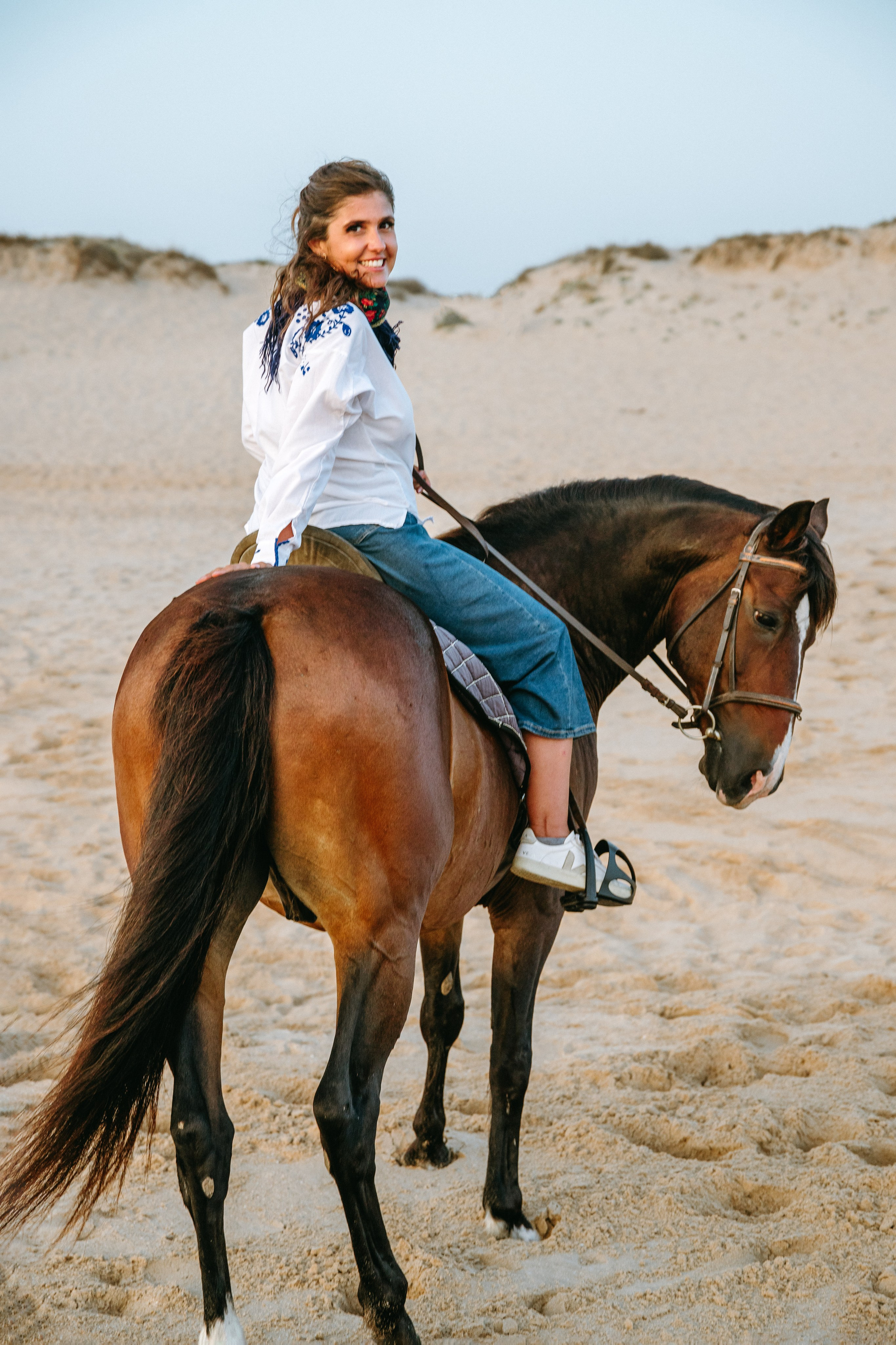 Marlene & Tiago com filhos. Passeios a Cavalo na Praia Peniche | Eco Salgados Agroturismo