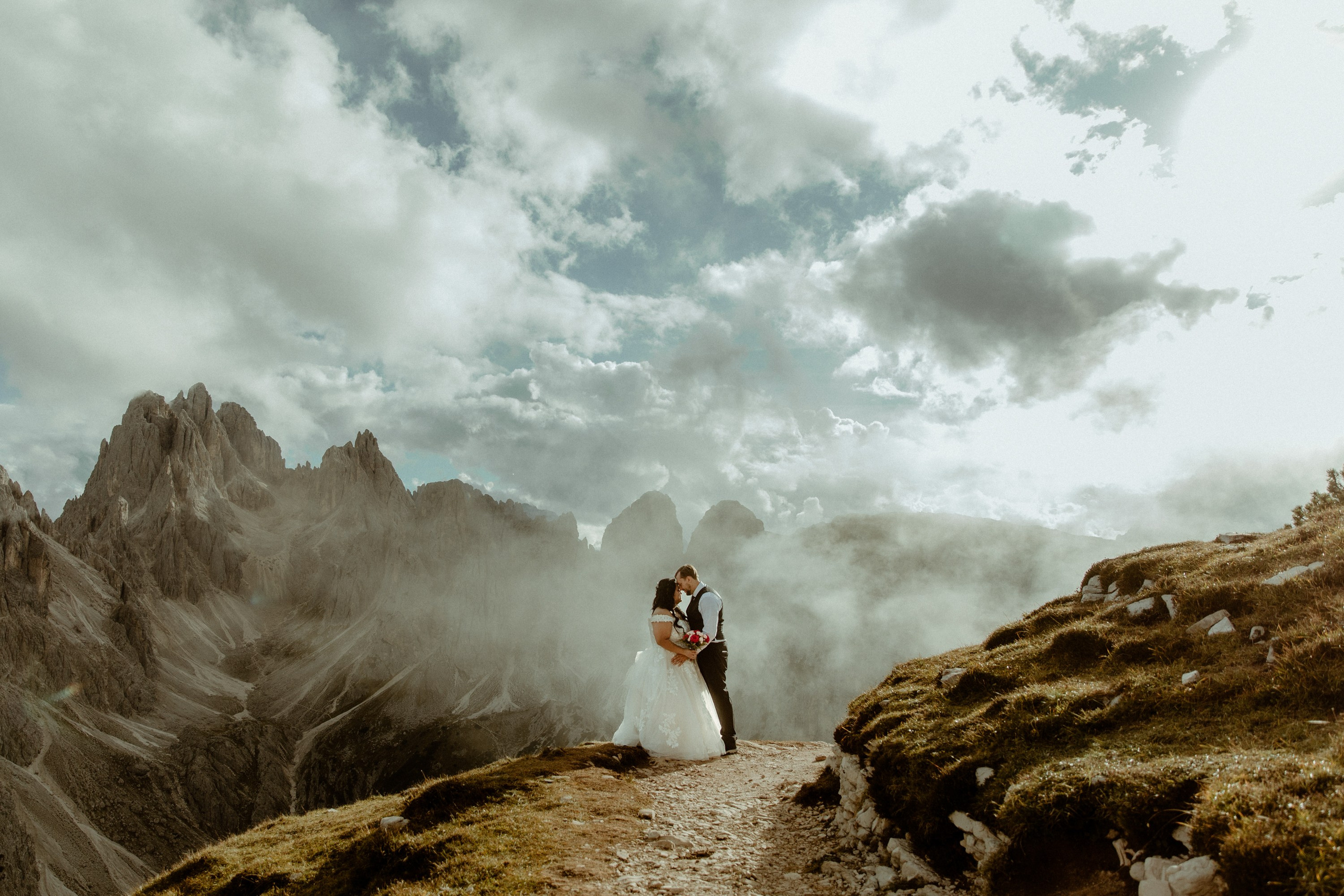 Secret Dolomites elopement at Lago di Braies & Cadini di Misurina | Best place to elope in Italy. Iceland elopement photographer & videographer