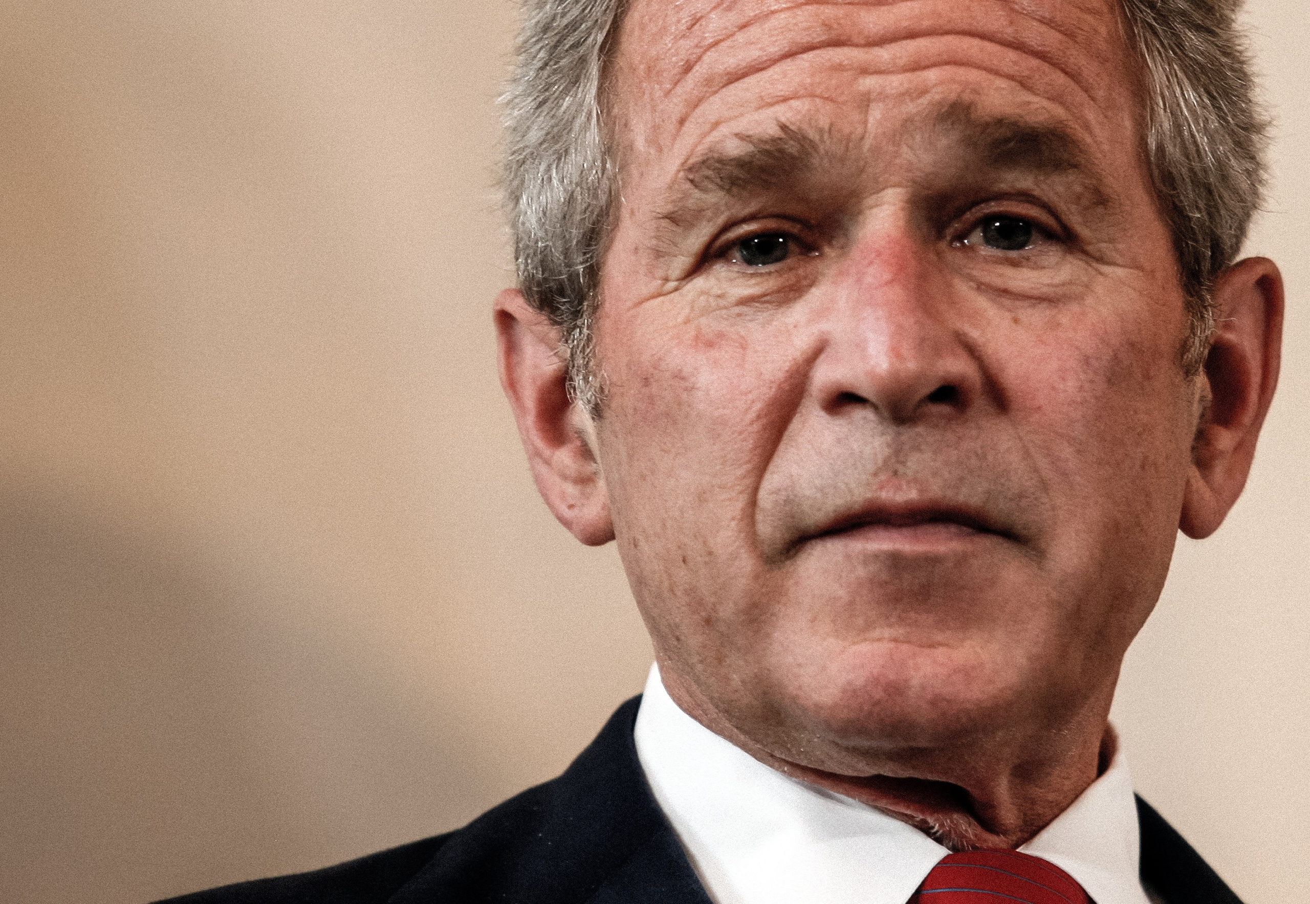 U.S. President George W.Bush prepares to address the media at a press conference at Prague castle's Rothmazer Hall on June 5, 2007 in Prague, Czech Republic.