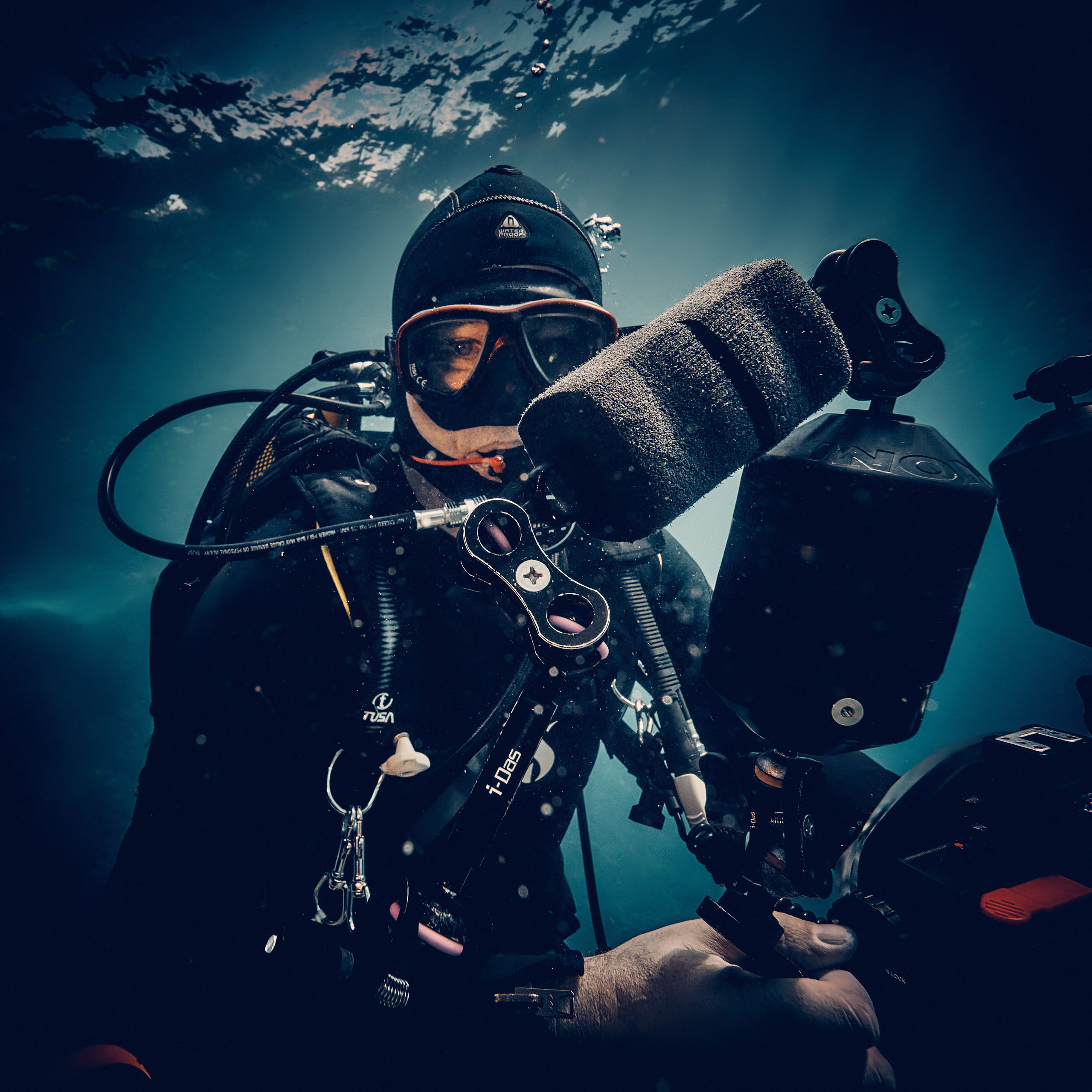 Fotograf podwodny Andriej Szypiłow. Portret podwodny. Underwater photographer Andriej Szypilow. Underwater portrait.