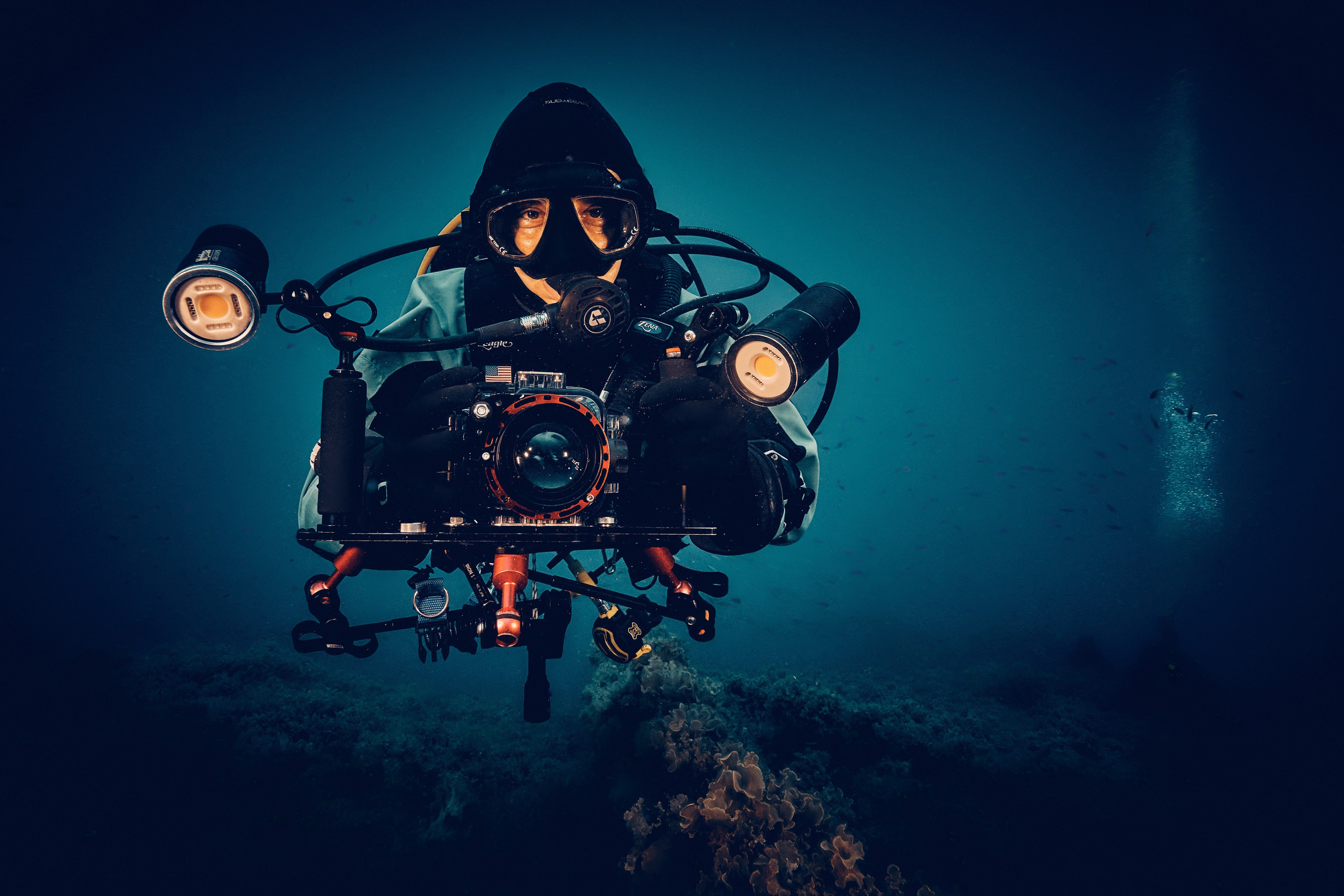 Fotograf podwodny Andriej Szypiłow. Portret podwodny. Underwater photographer Andriej Szypilow. Underwater portrait.