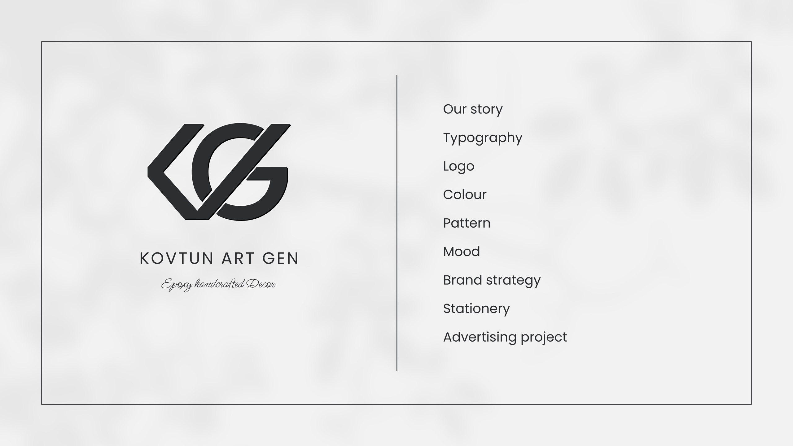 Brandbook “Kovtun Art Gen”. Vasyl Grygorchuk: Photography & Graphic Design