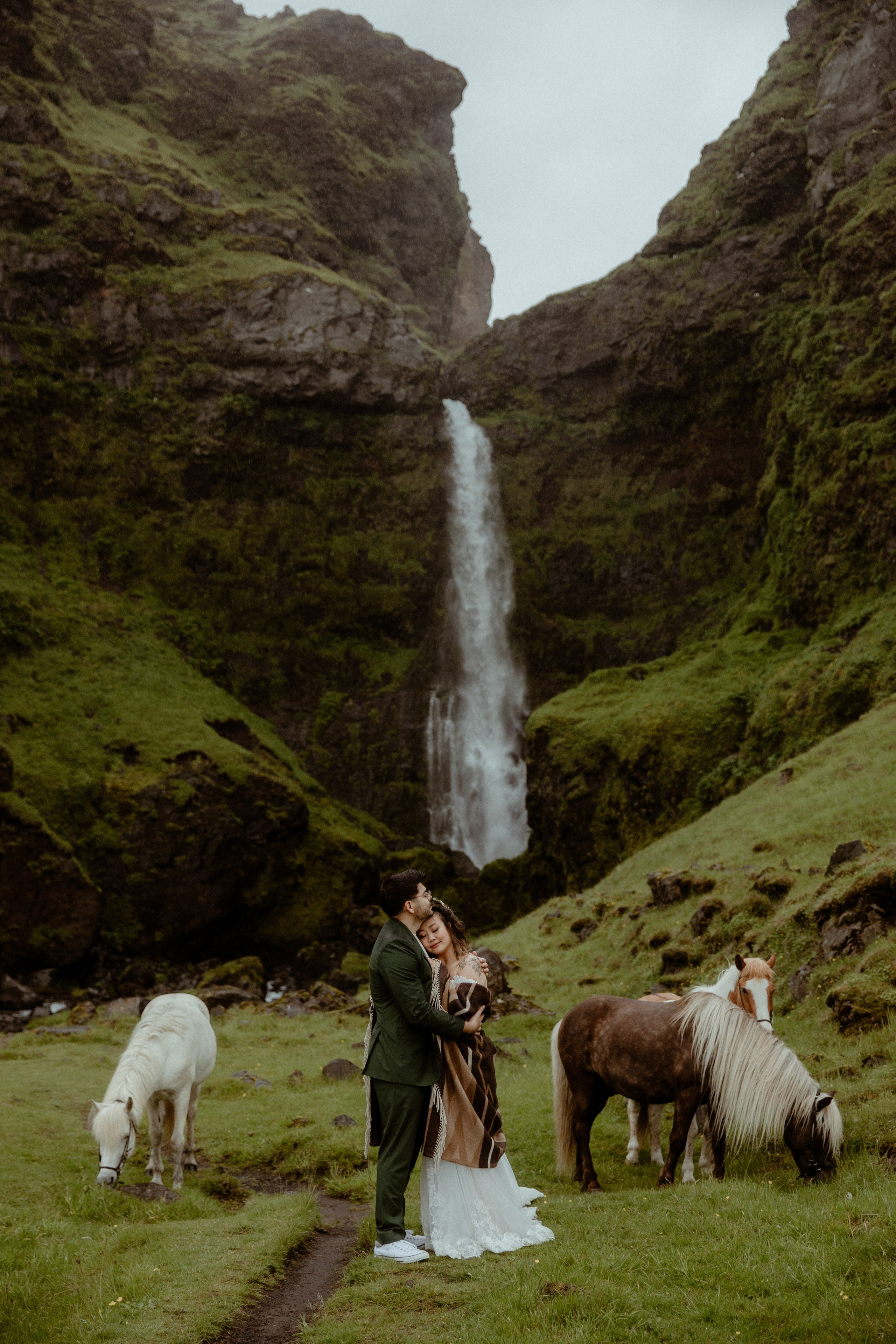 Elopement at Kvernufoss Waterfall. Iceland elopement photo and video | Nikolaichik Photo