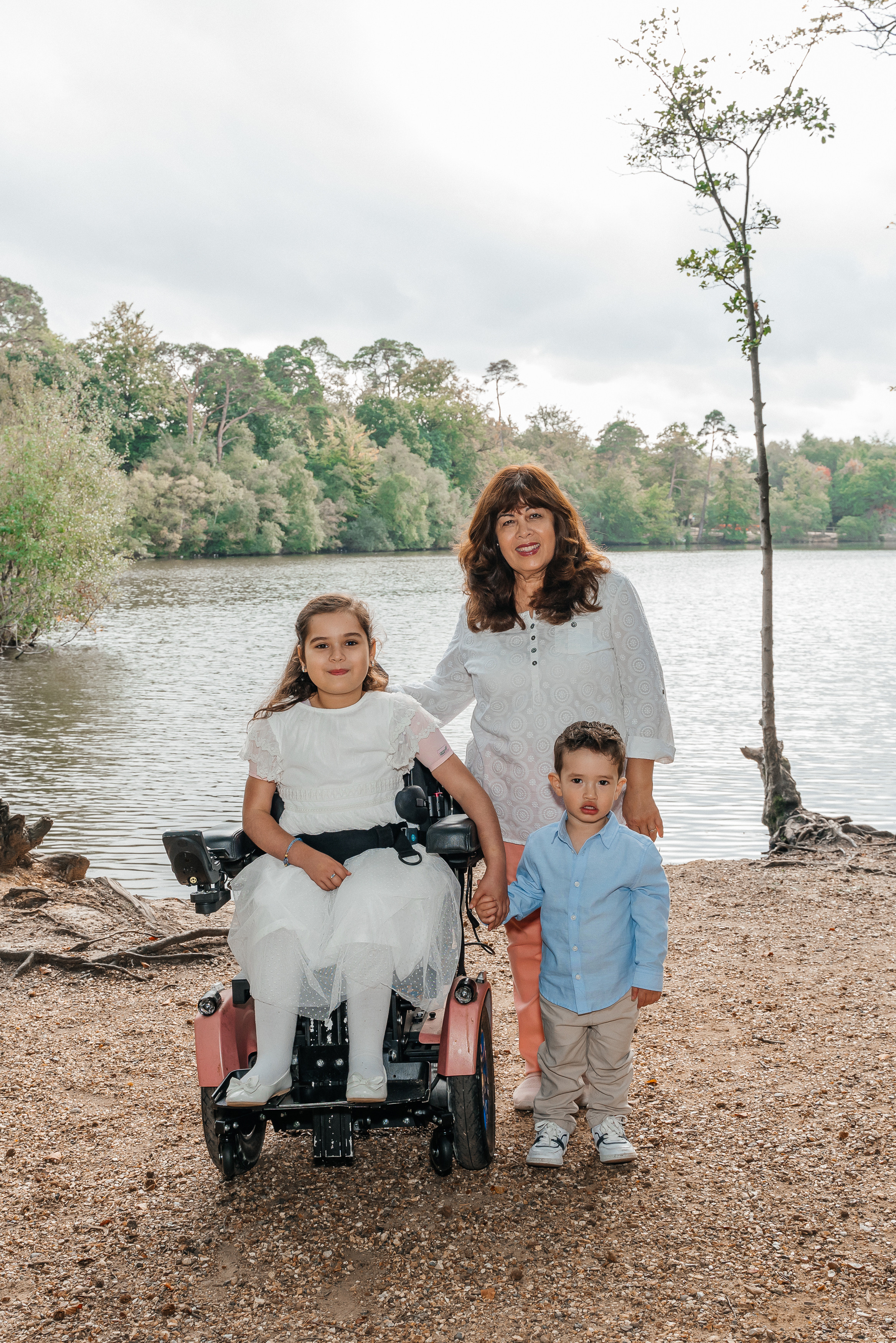 A family photo shoot in black park.