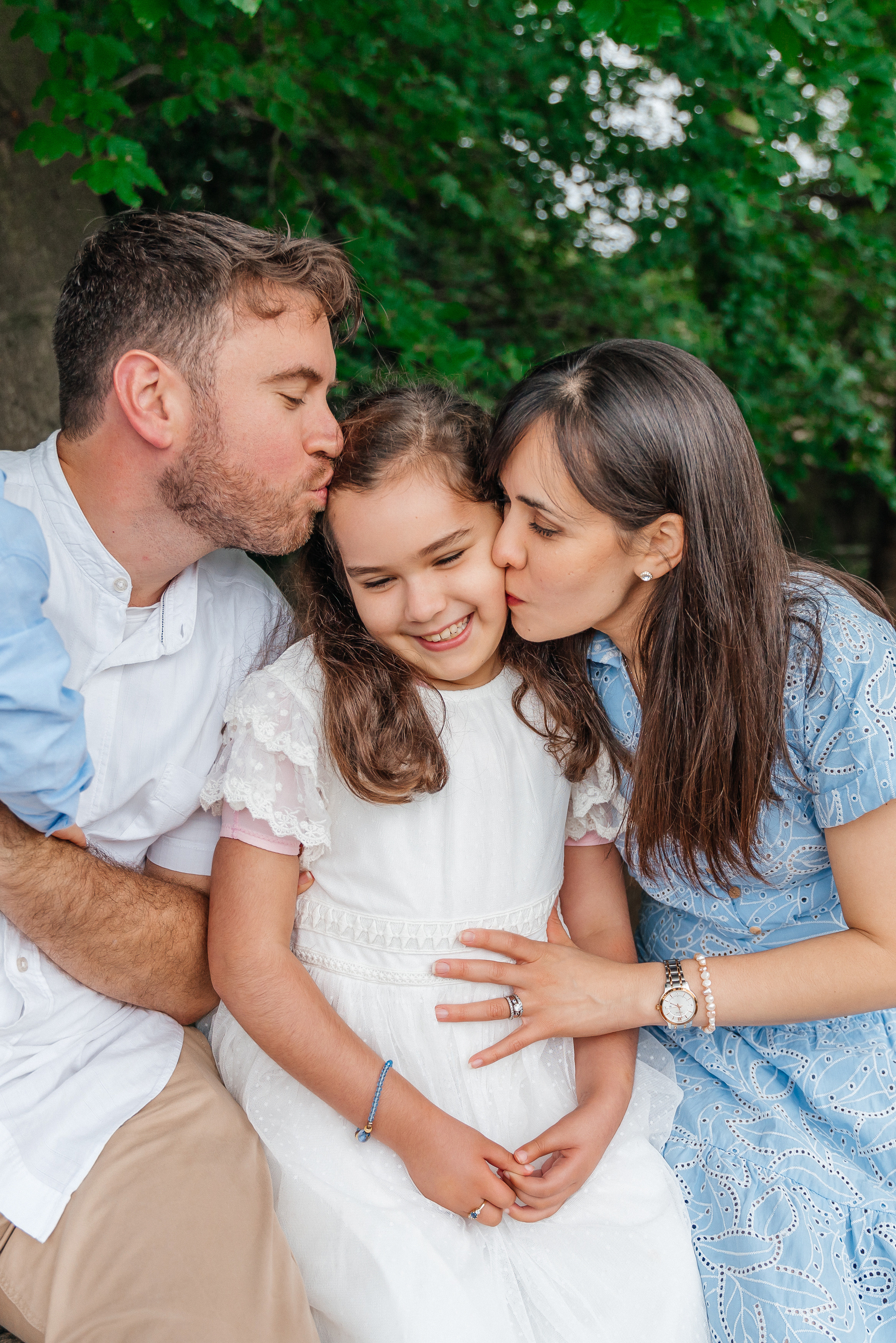 A family photo shoot in black park.