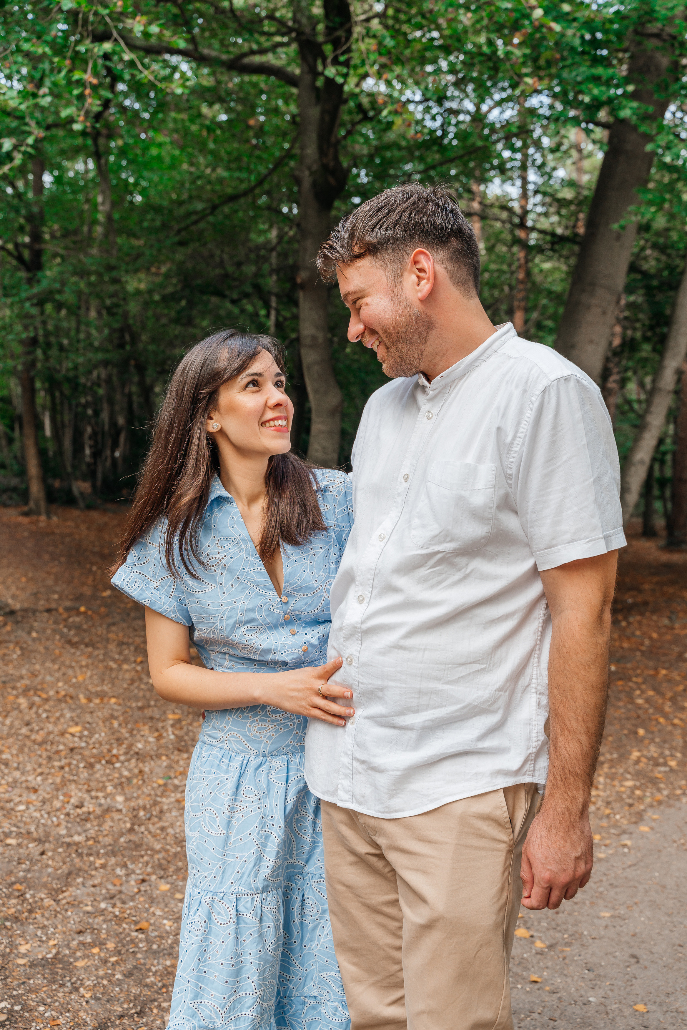 A family photo shoot in black park.
