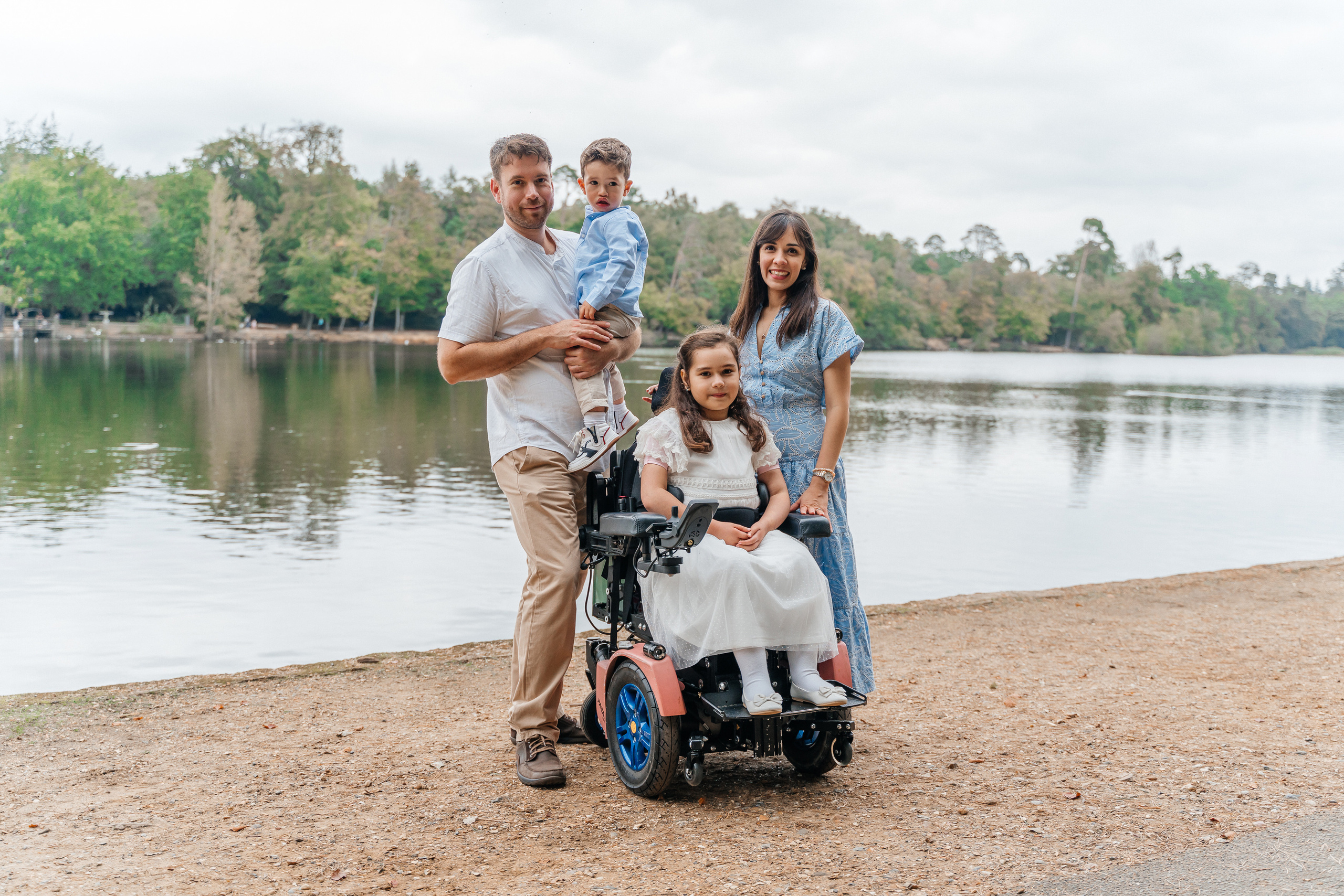 A family photo shoot in black park.