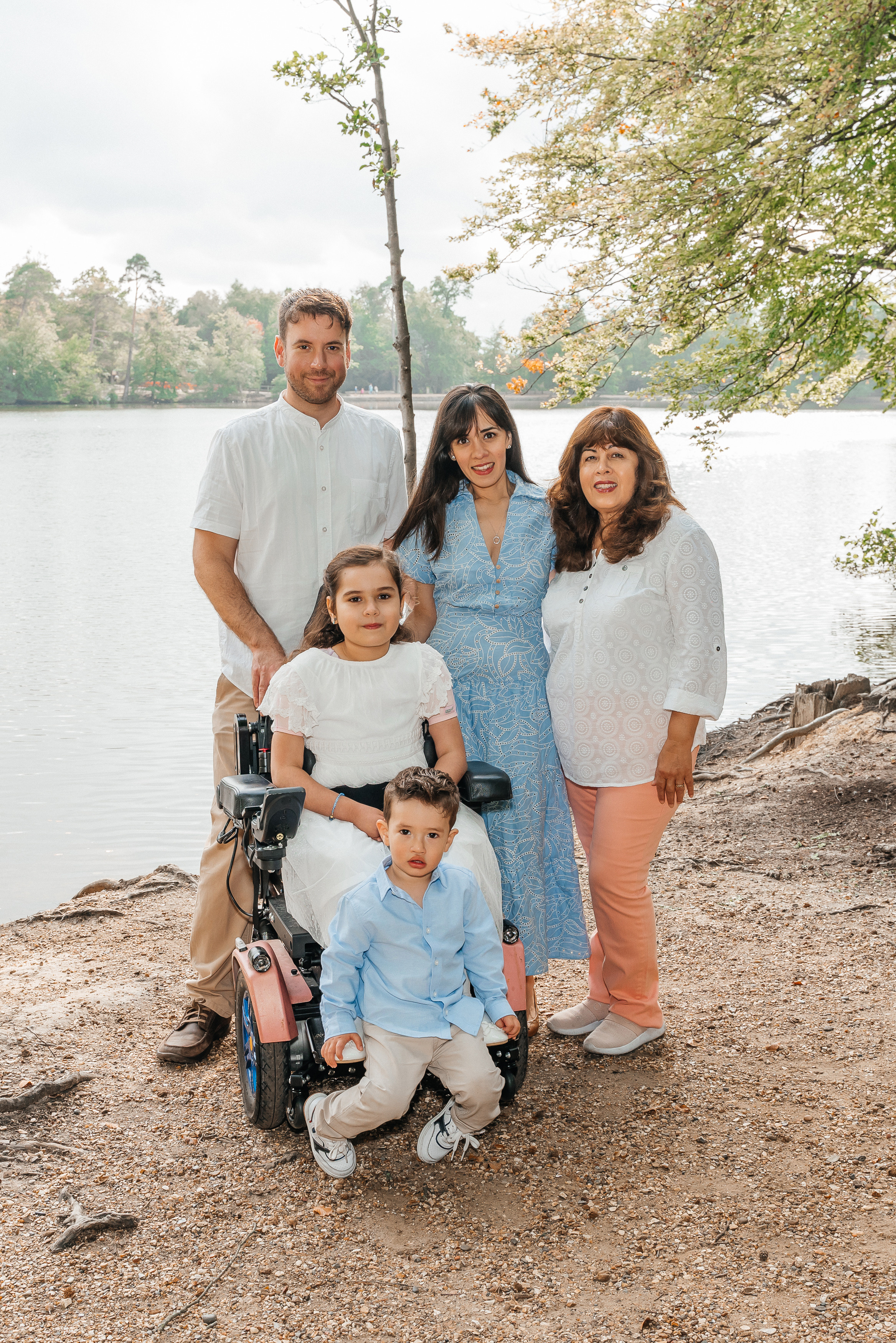 A family photo shoot in black park.