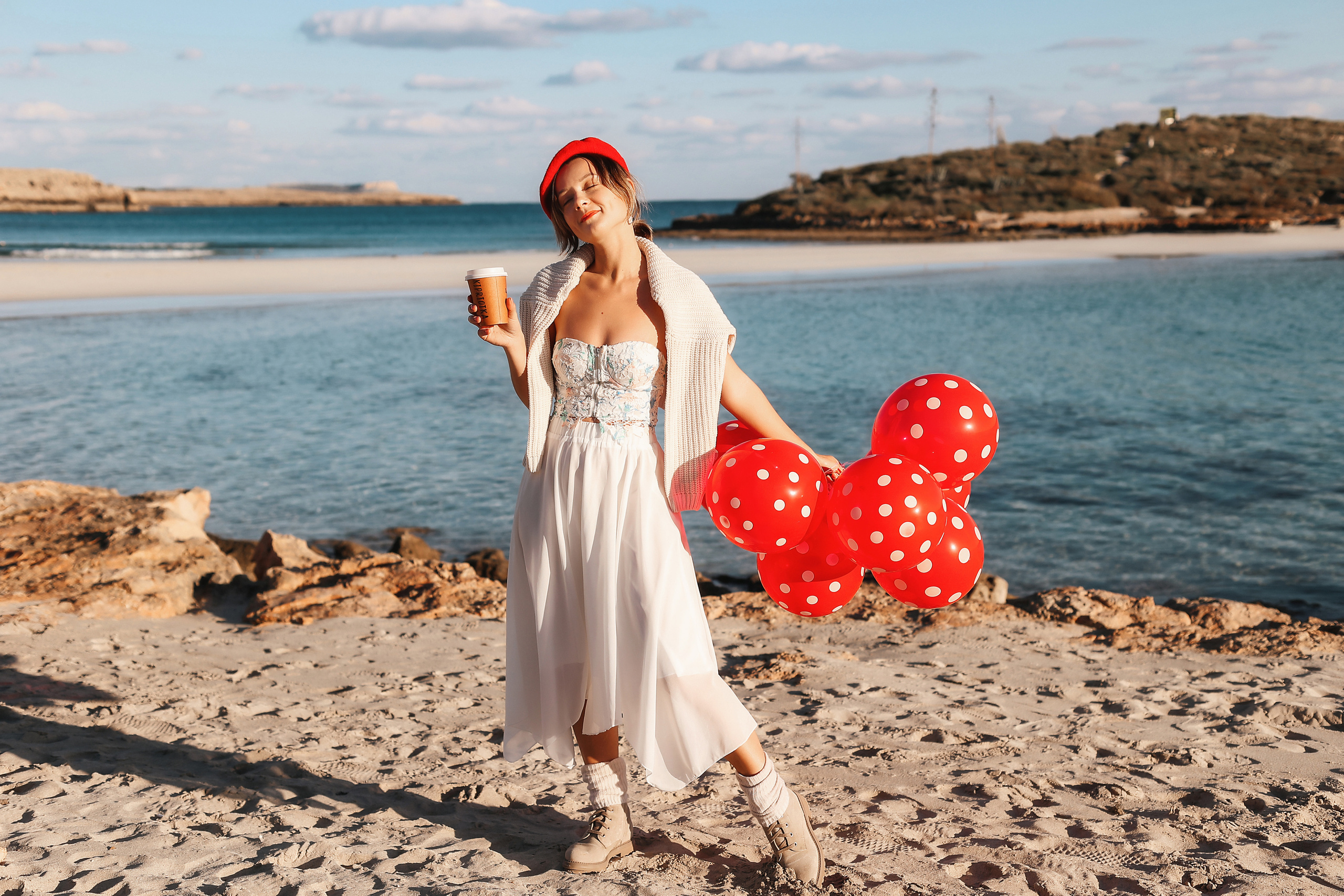 Фотосессия на Нисси Бич (Айя-Напа). Февраль, 2023. Cyprus Vision. Photos and videos in Cyprus — Ayia Napa, Protaras