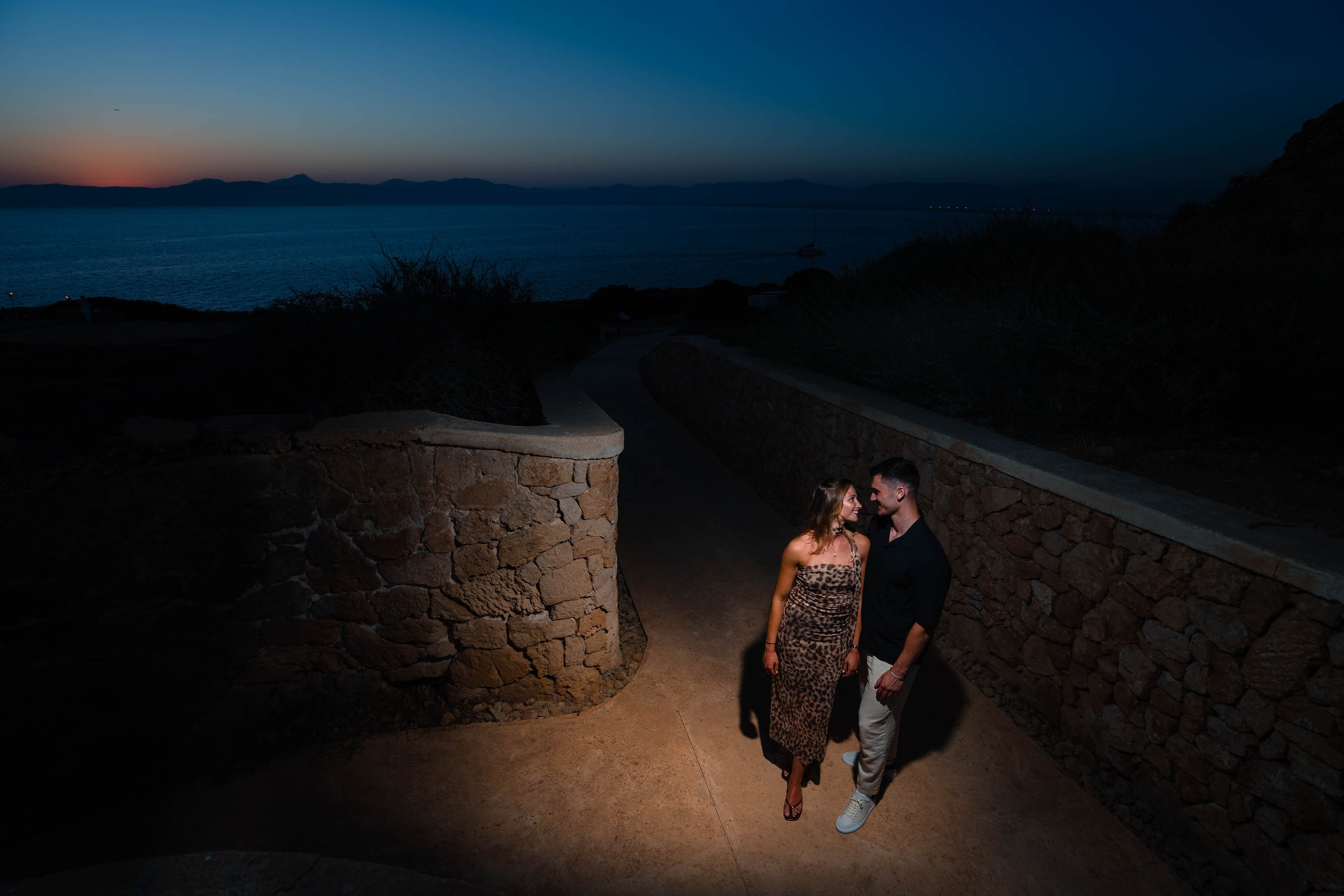 Dusk Wedding Proposal Cap Rocat. Mallorca Wedding, Corporate & Social Photographer