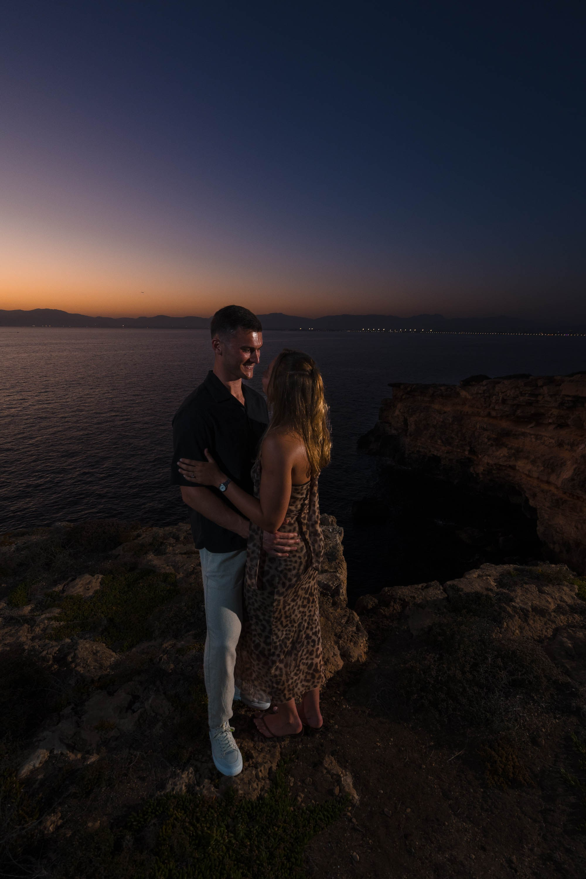Dusk Wedding Proposal Cap Rocat. Mallorca Wedding, Corporate & Social Photographer
