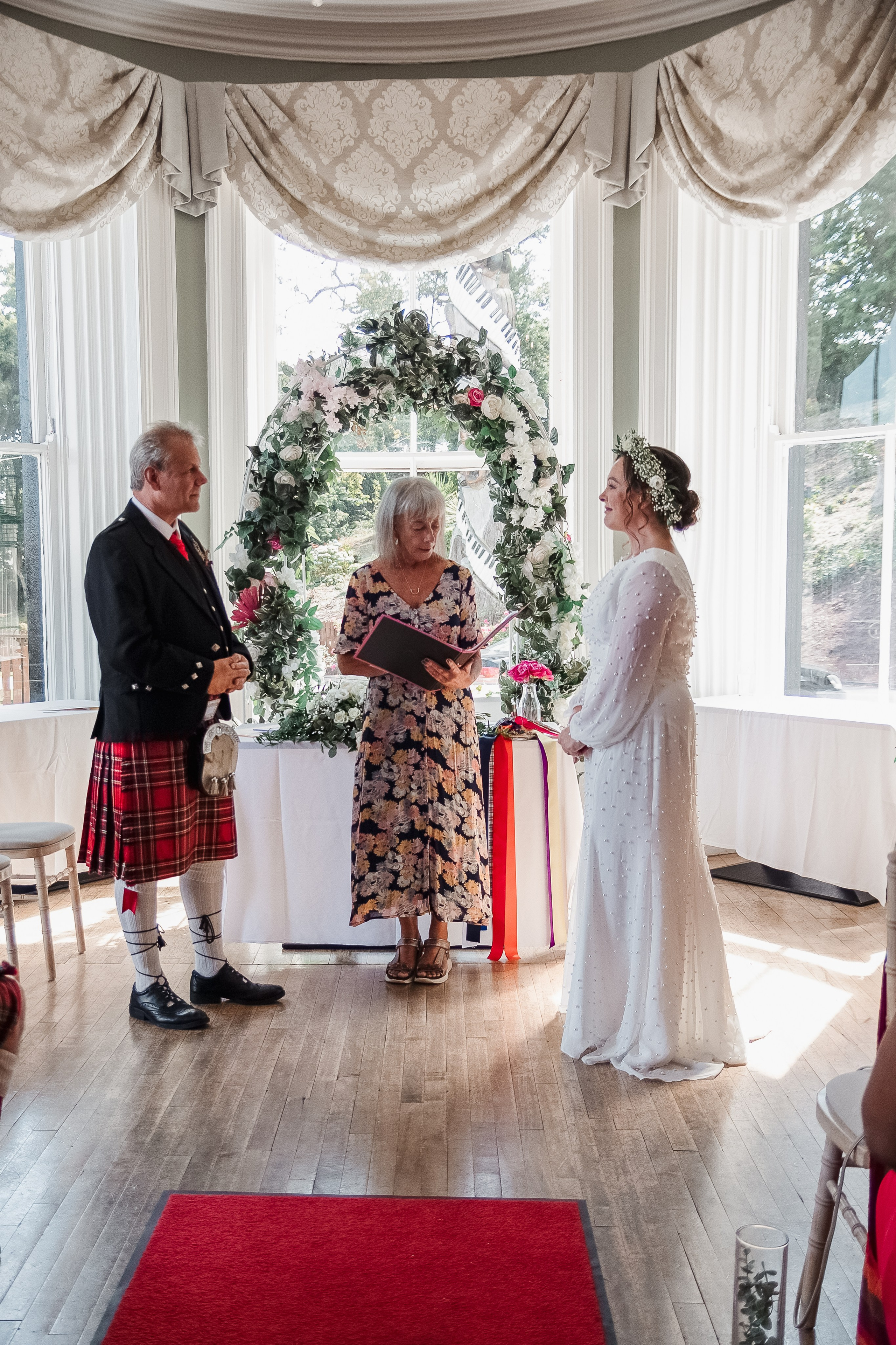 Bride and groom exchanging vows at Waterford The Heaven Hotel, wedding photography by Katerina Siviene