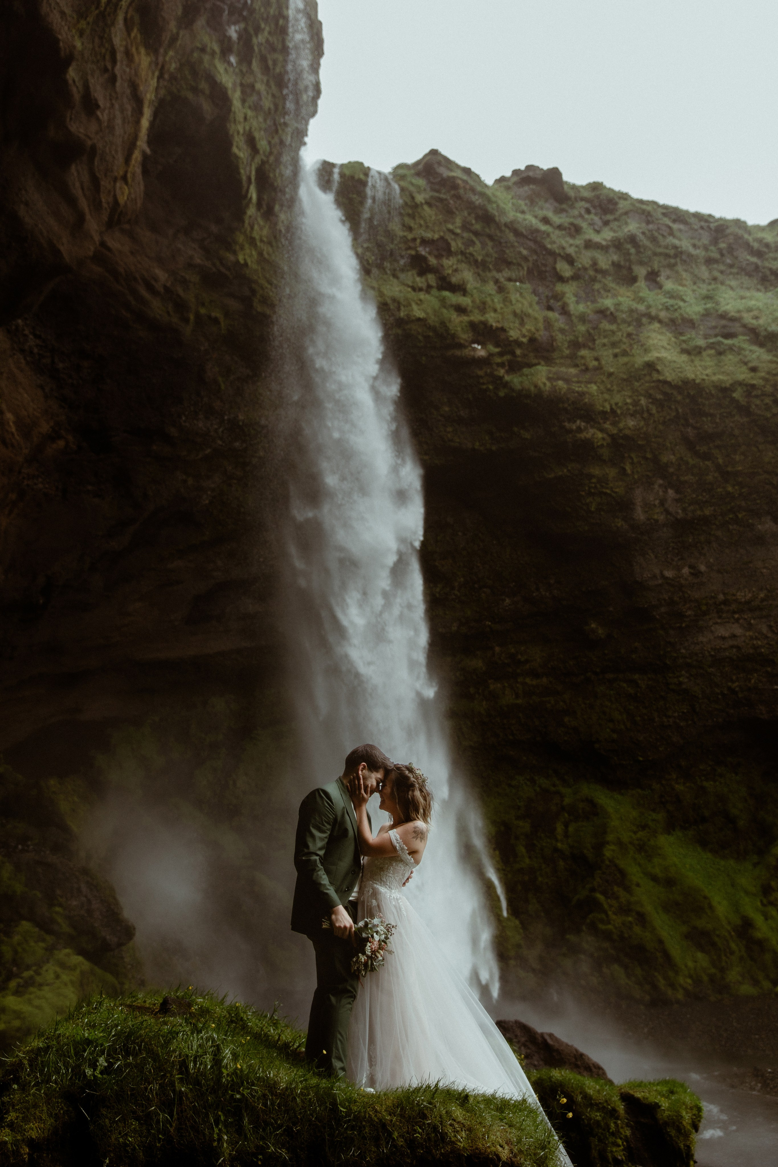 Elopement at Kvernufoss Waterfall. Iceland elopement photo and video | Nikolaichik Photo