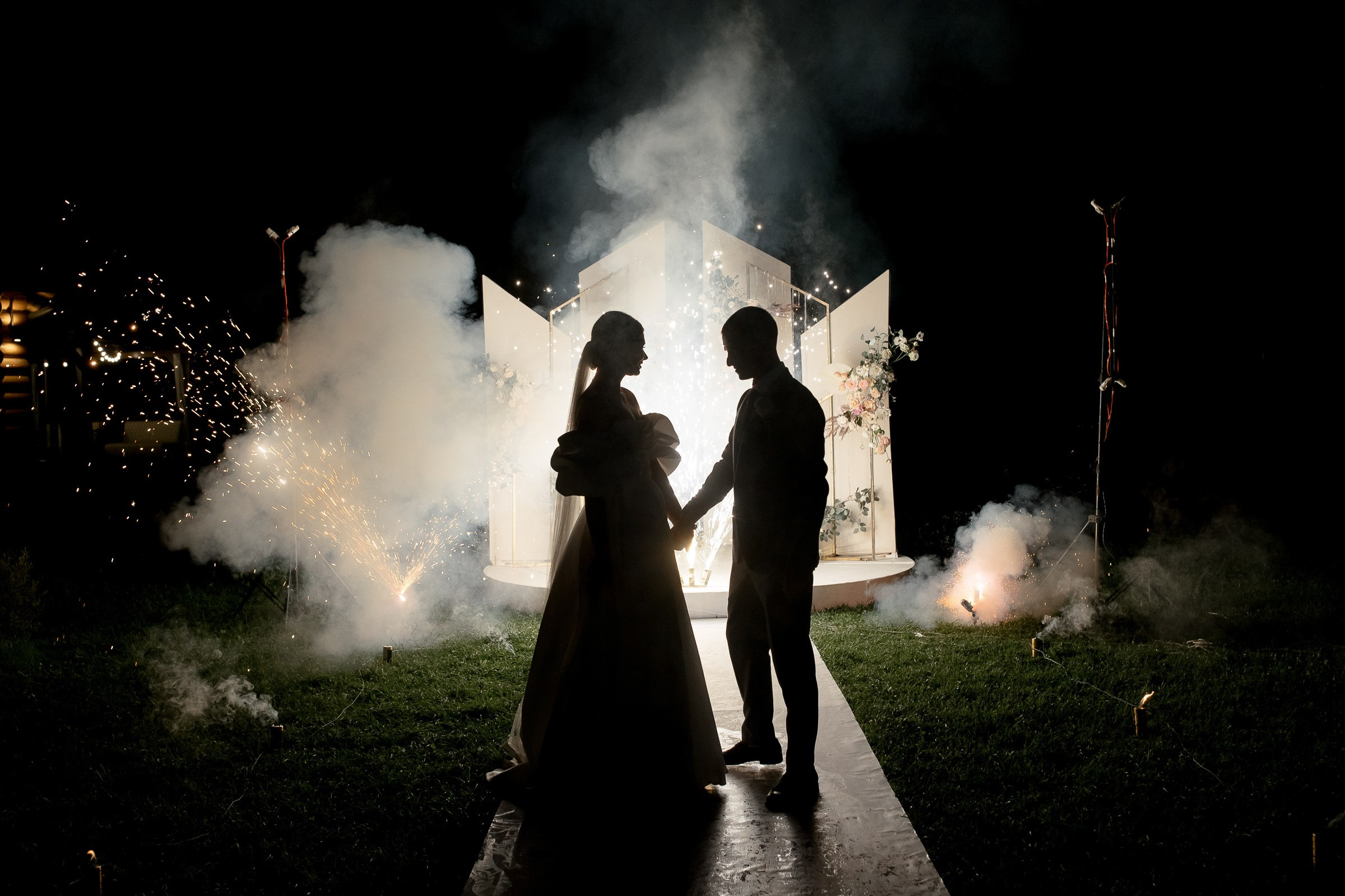 Evening silhouette portrait, by Bude, Cornwall wedding photographer.