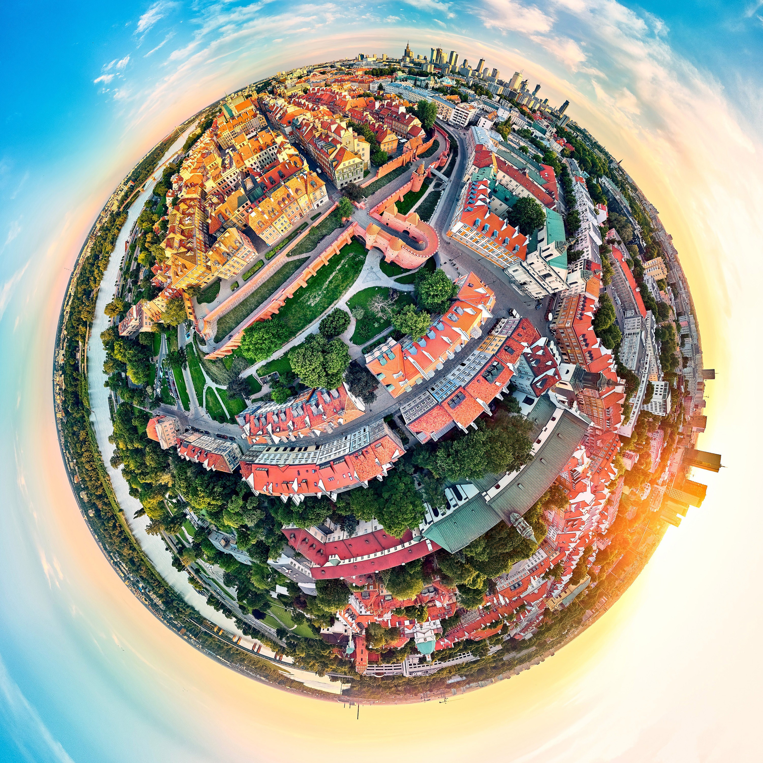 Panoramy lotnicze 360 „Little Planet” znanych miejsc Warszawy. Андрей Шипилов — Фотография & Видеография